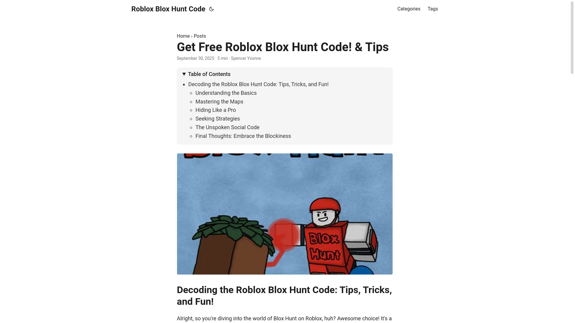 website screenshot of https://roblox-blox-hunt-code.pages.dev/