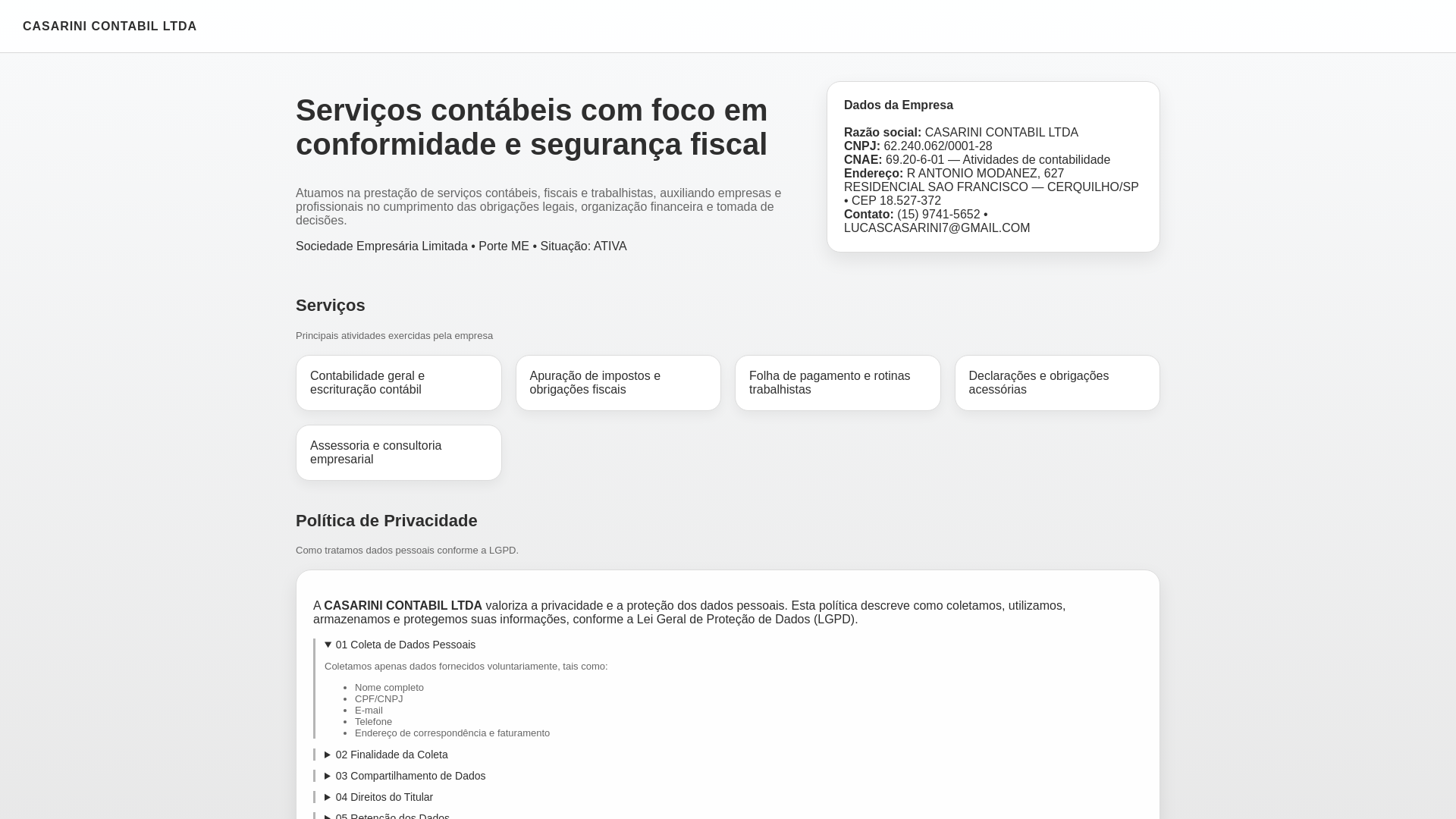 website screenshot of https://contapoint.site/
