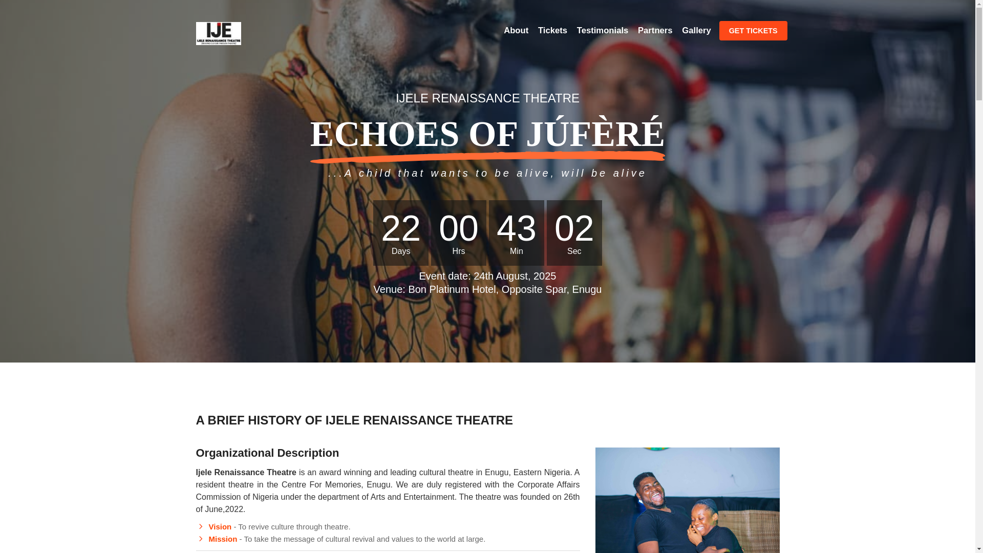 website screenshot of https://ijelerenaissancetheatre.com/