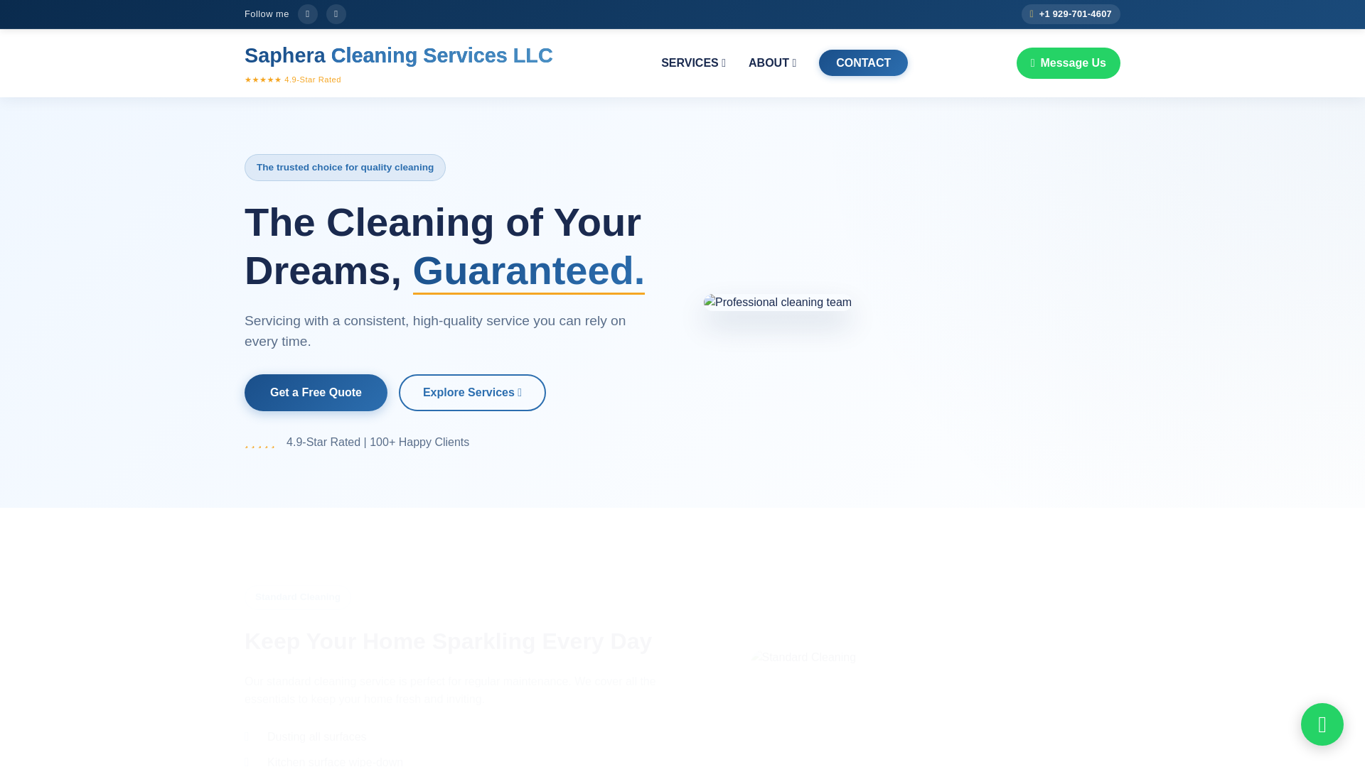 website screenshot of https://sapheracleaningservice.com/