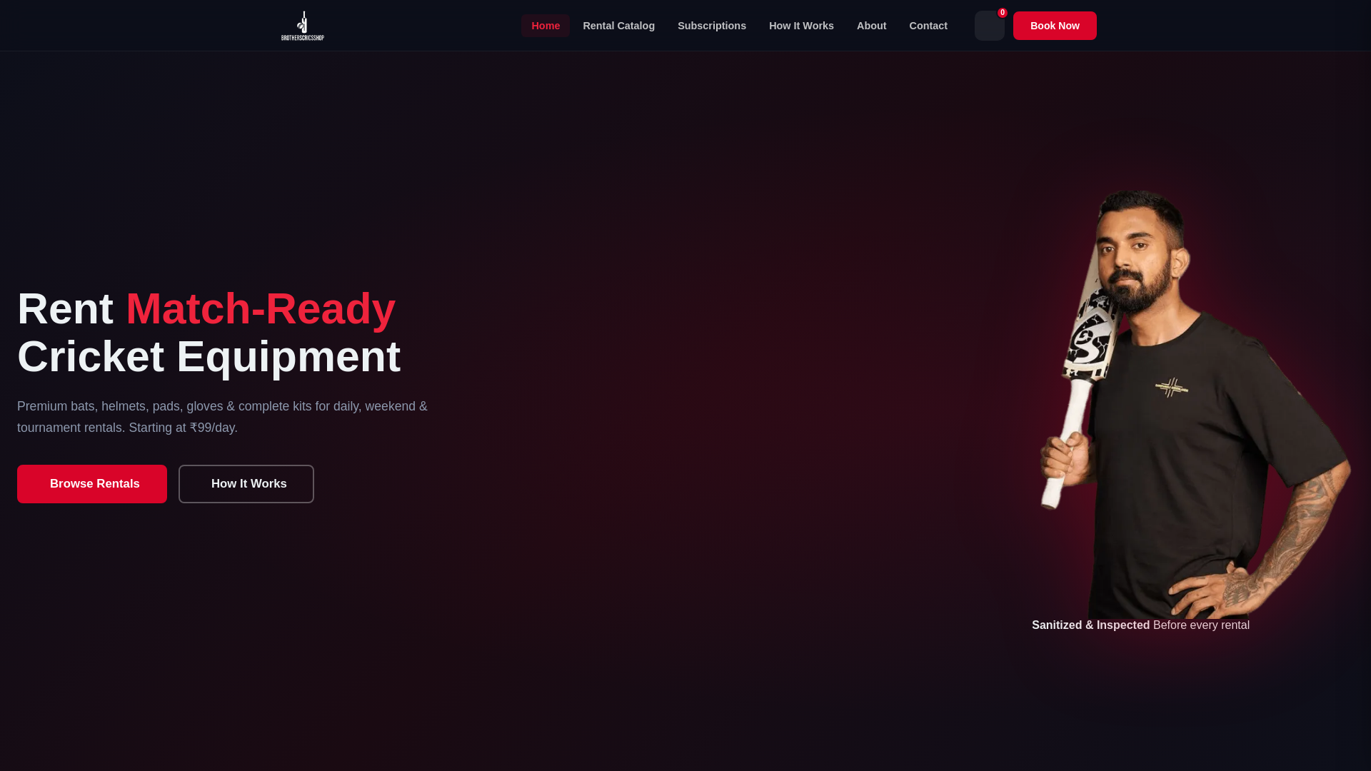 website screenshot of https://brotherscricsshop.com/