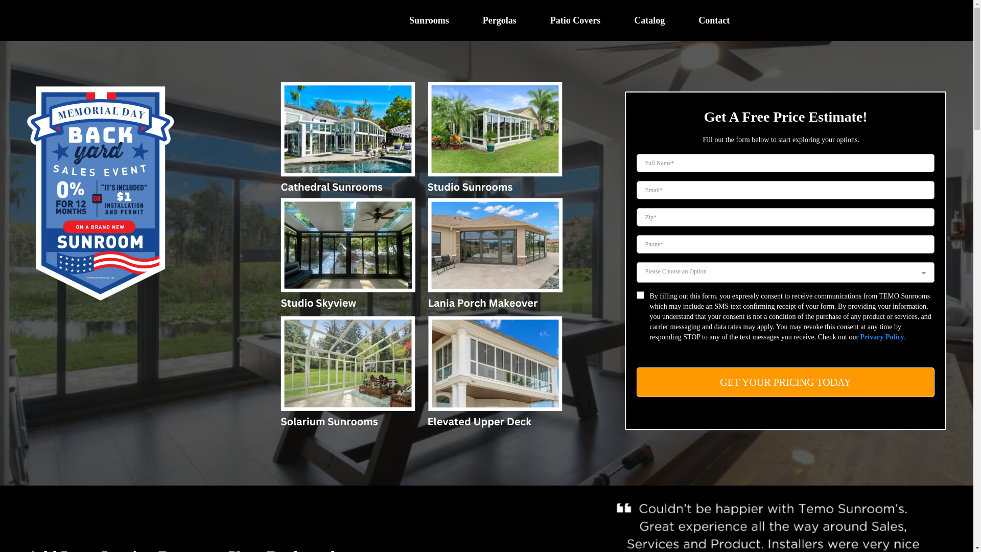 website screenshot of https://temosunroomsdecatur.com/