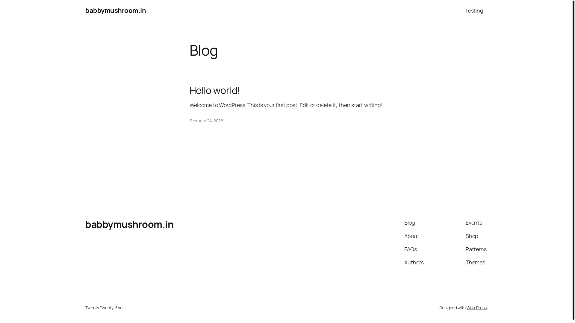 website screenshot of https://babbymushroom.in/