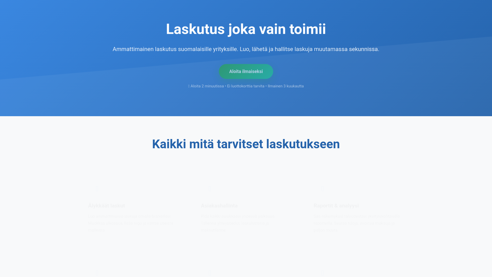 website screenshot of https://fakturette.fi