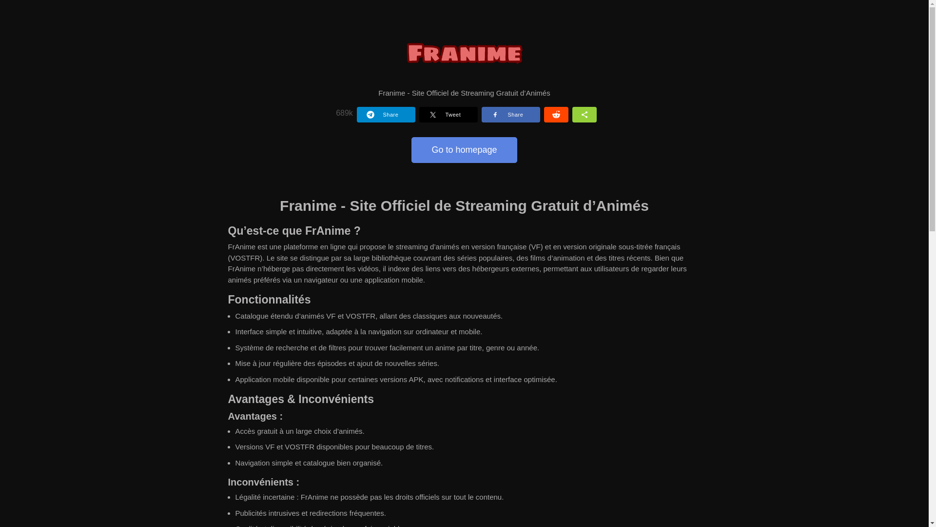 website screenshot of https://franime.ltd/