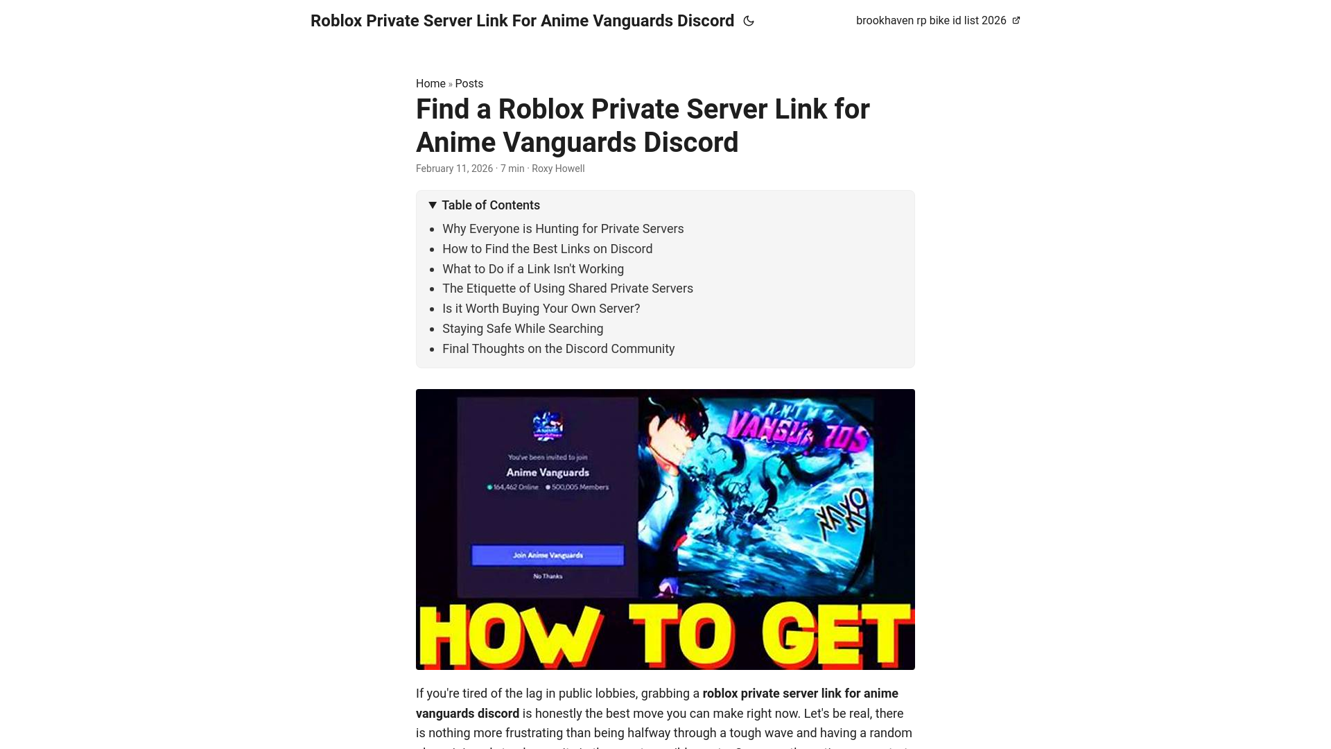 website screenshot of https://roblox-private-server-link-for-anime-vanguards-discord.pages.dev/