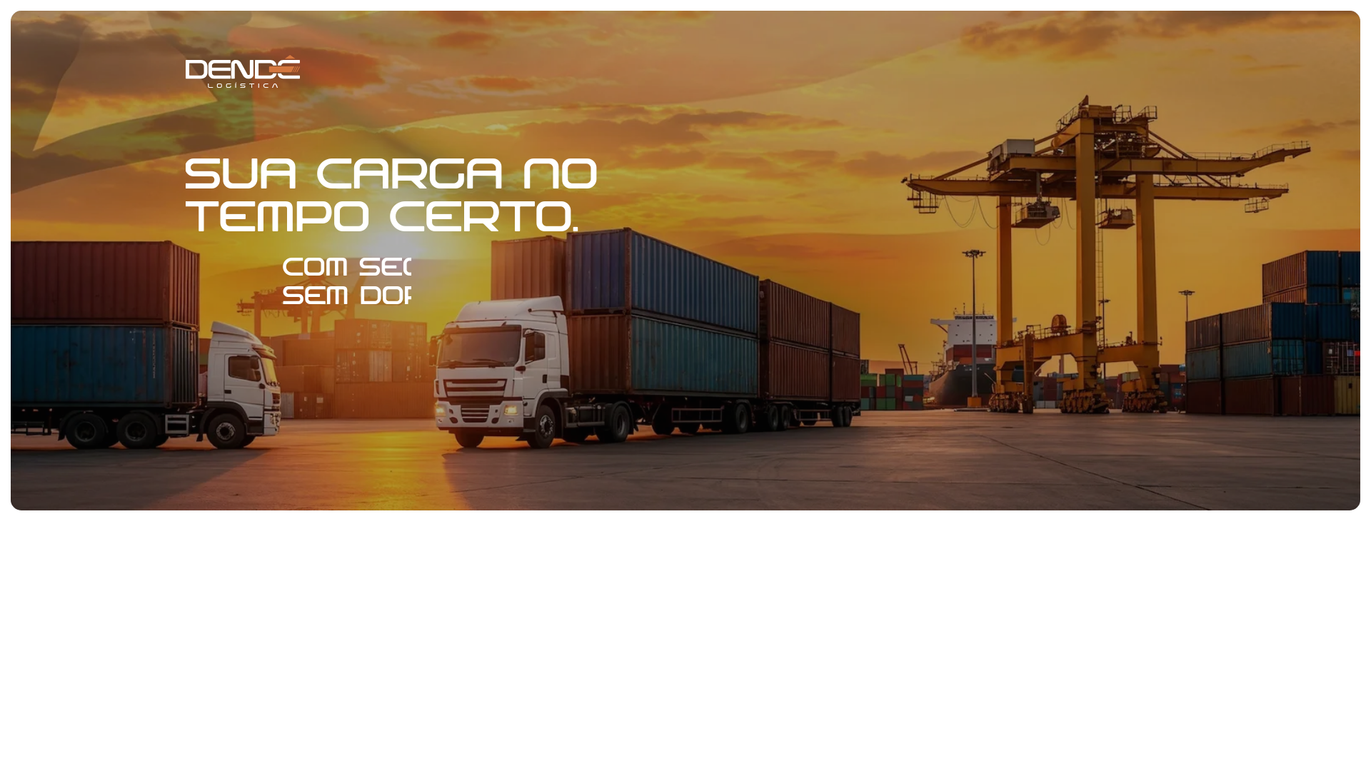 website screenshot of https://dendelogistica.com.br/