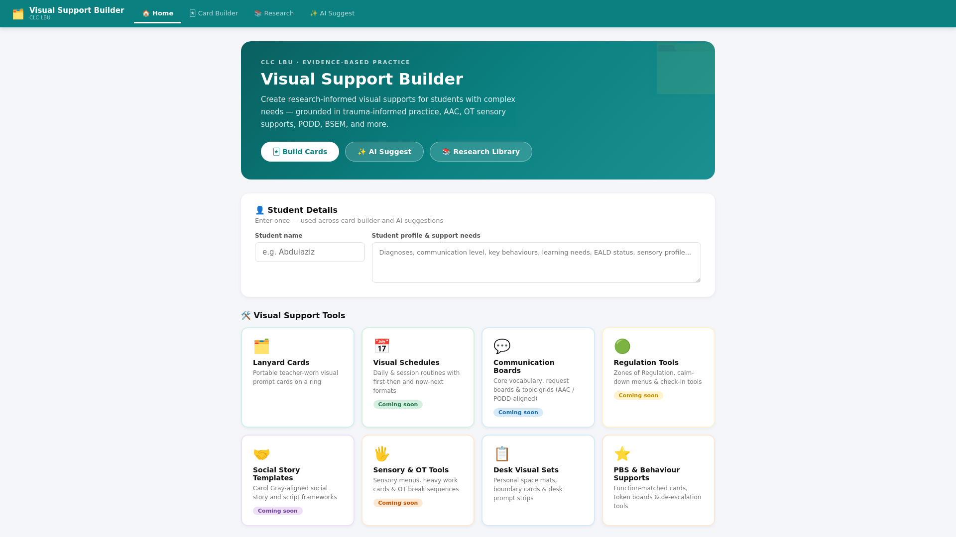 website screenshot of https://visual-support-builder.pages.dev/