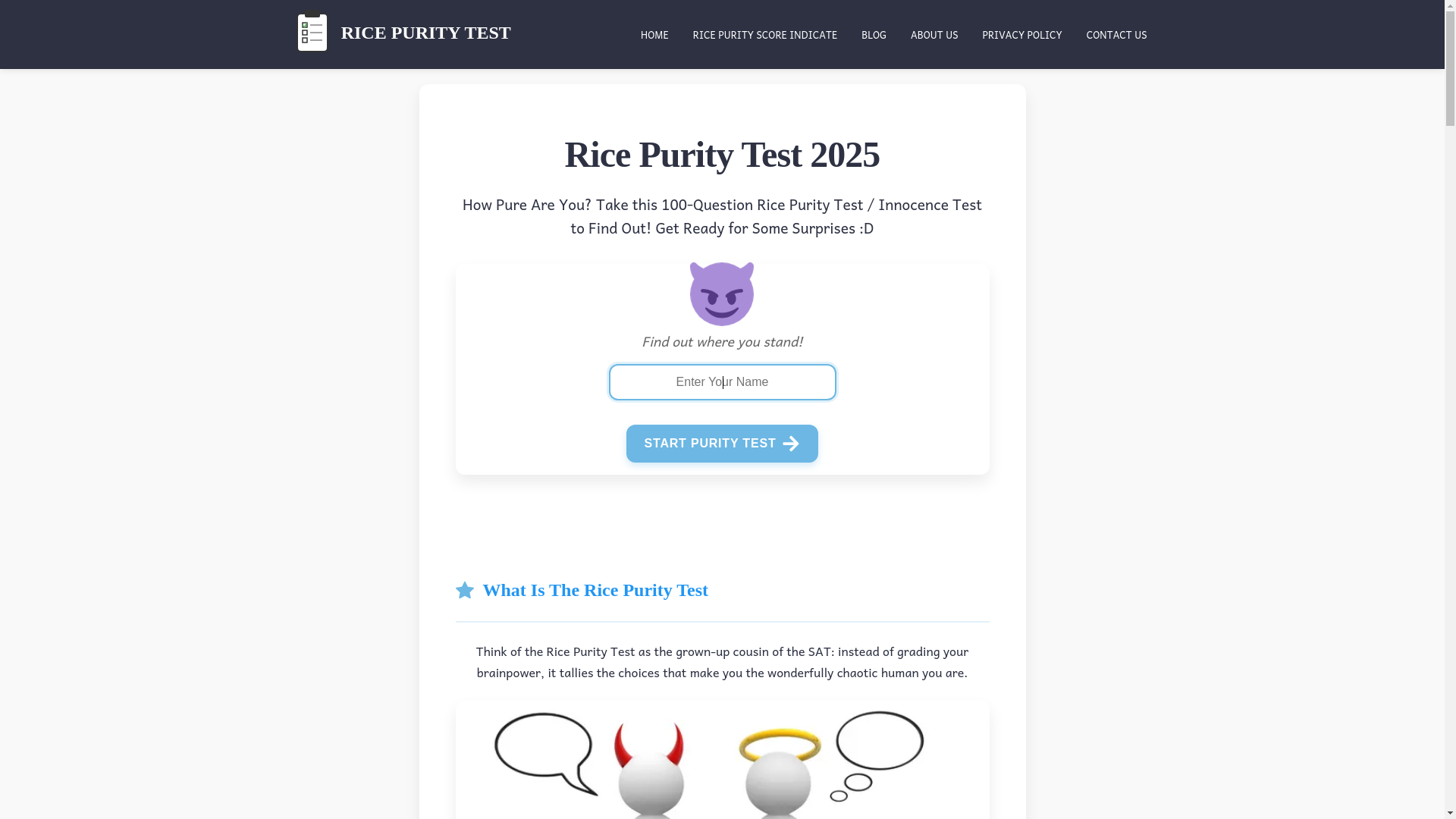 website screenshot of https://rice-purity.org/