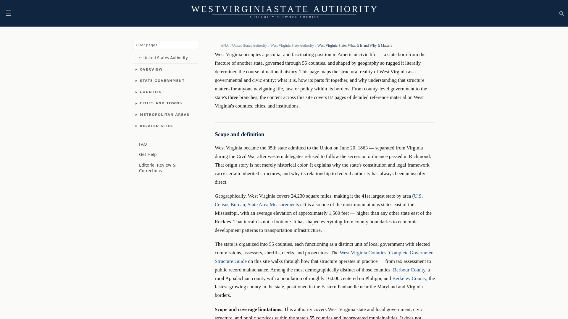website screenshot of https://westvirginiastateauthority.com/