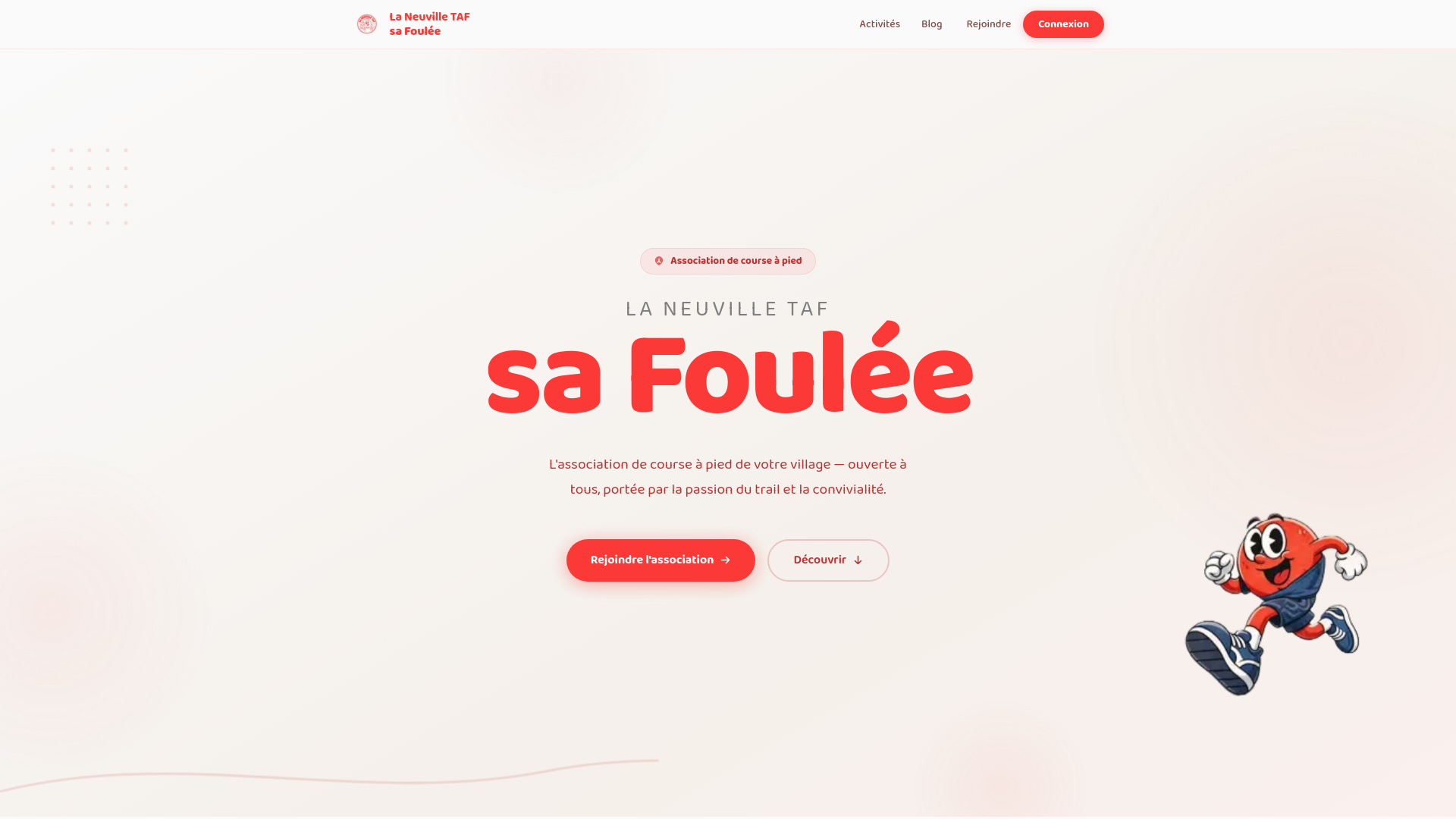 website screenshot of https://laneuvilletafsafoulee.fr