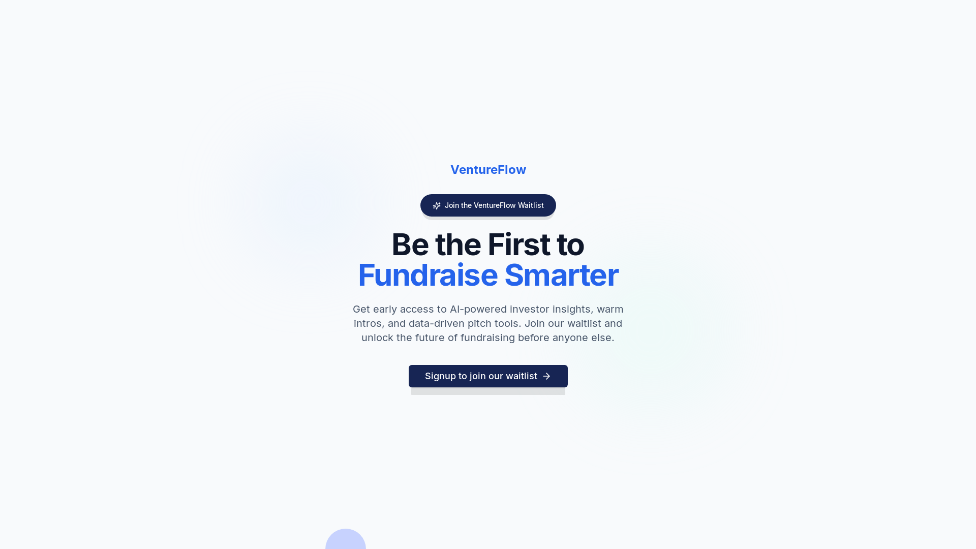 website screenshot of https://ventureflowapp.com/