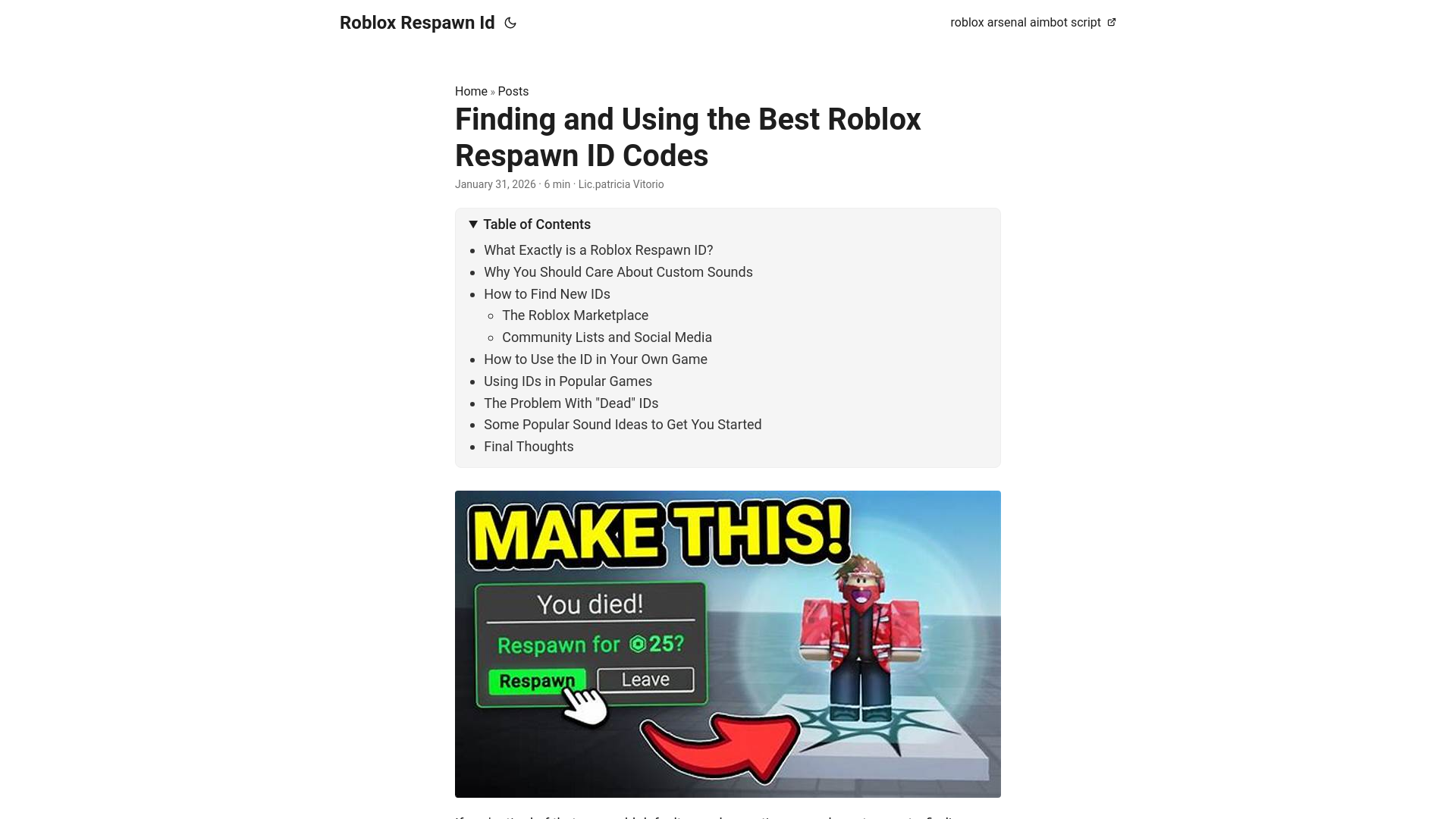 website screenshot of https://roblox-respawn-id.pages.dev/