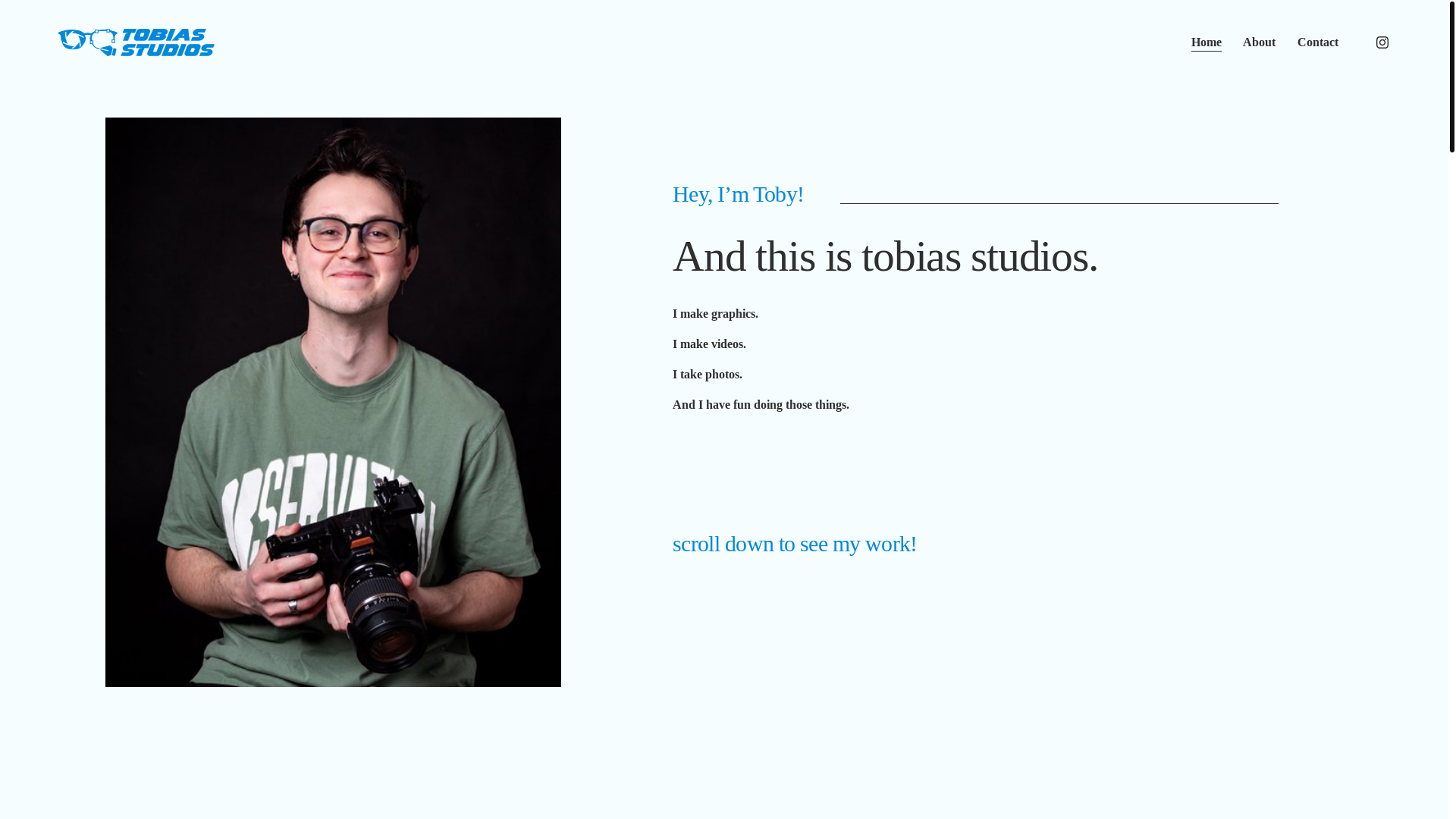website screenshot of https://tobiasstudios.co/