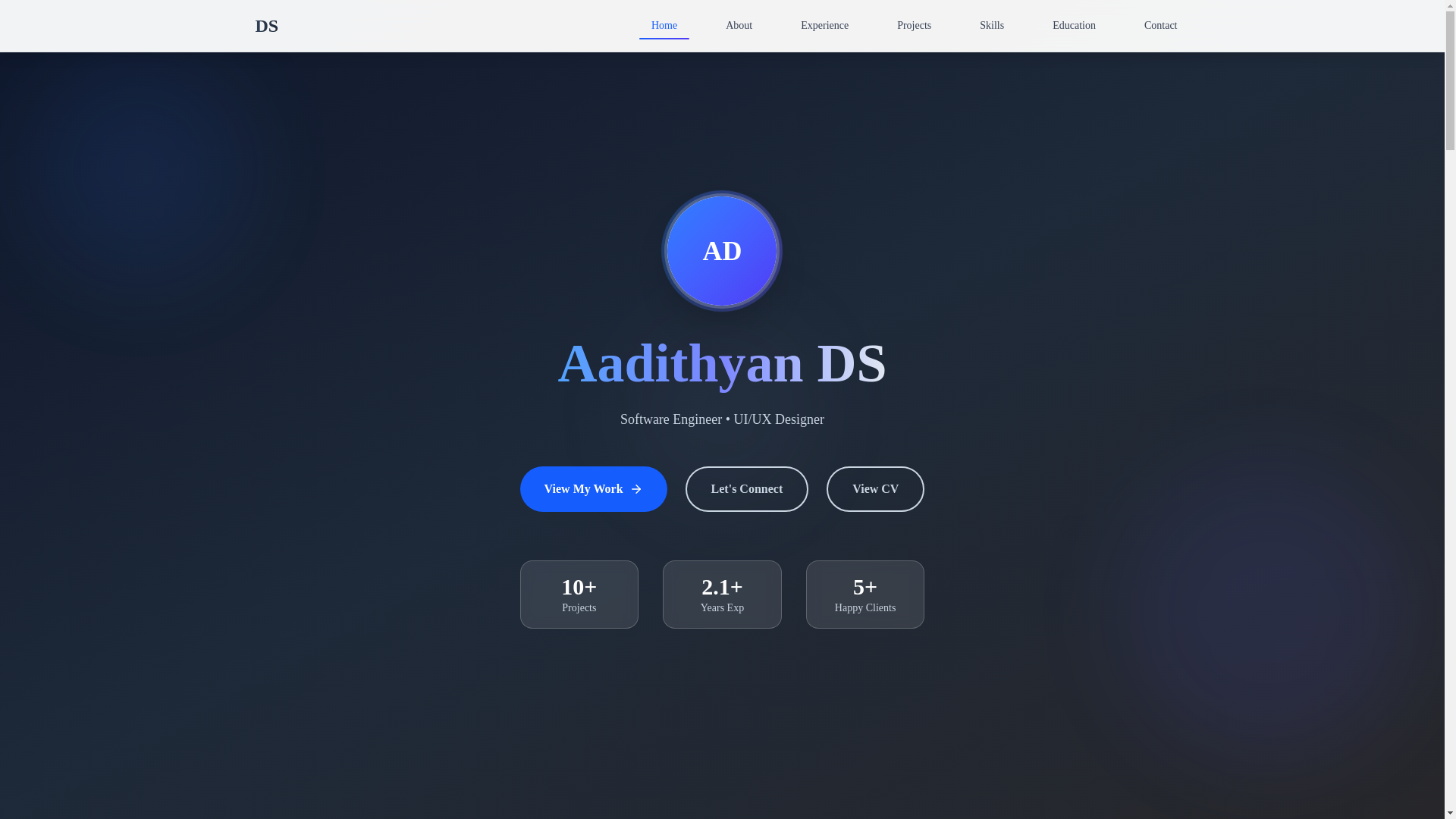 website screenshot of https://aadithyan.pages.dev/