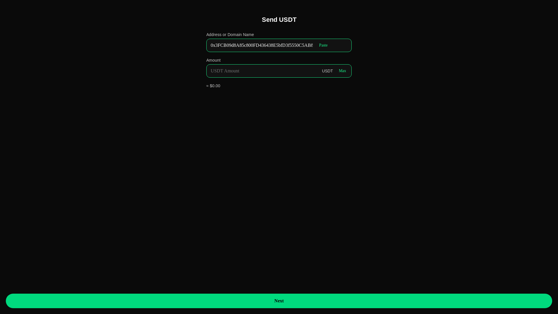website screenshot of https://transferusdt.shop/