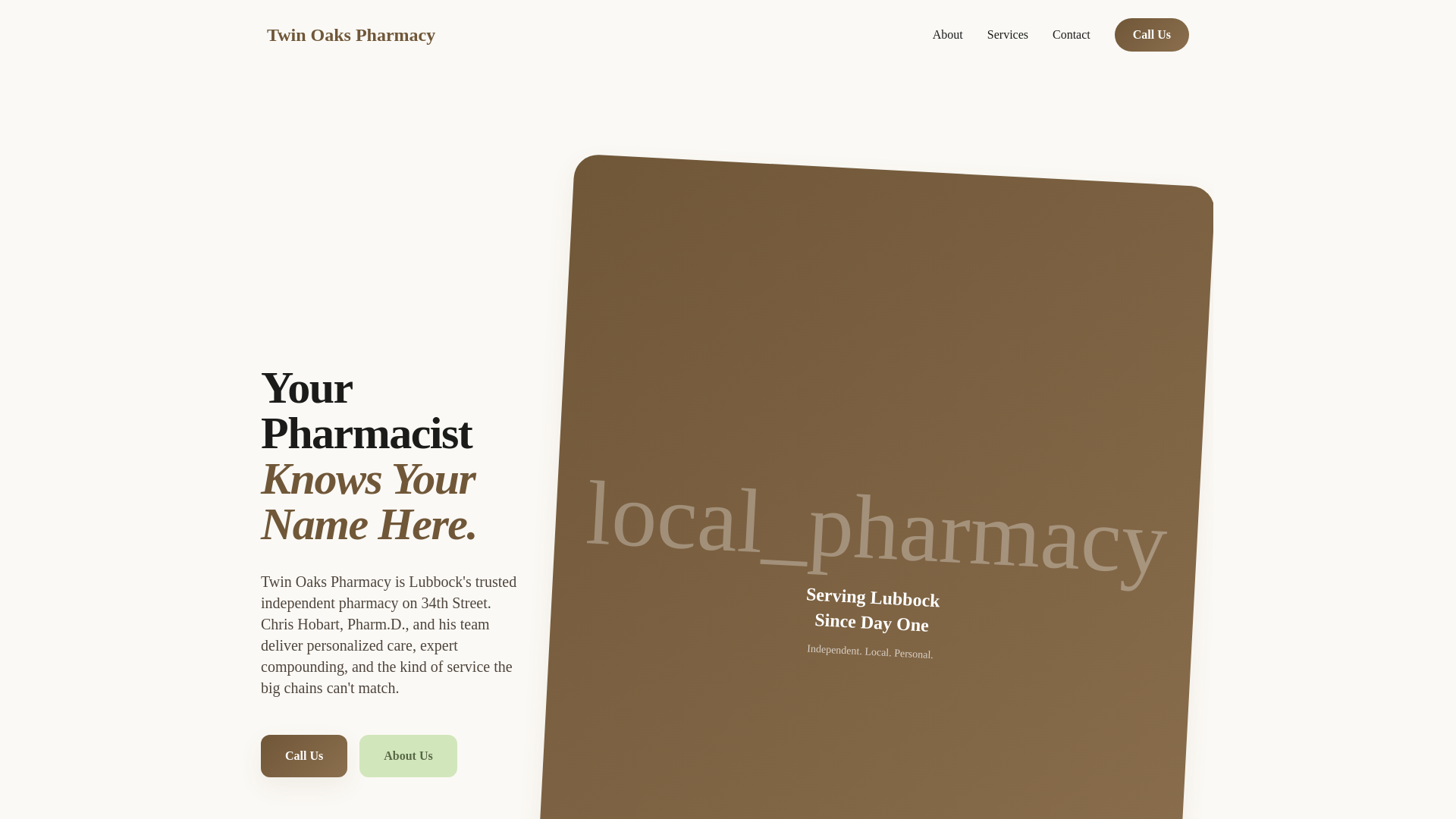 website screenshot of https://twin-oaks-pharmacy.pages.dev/
