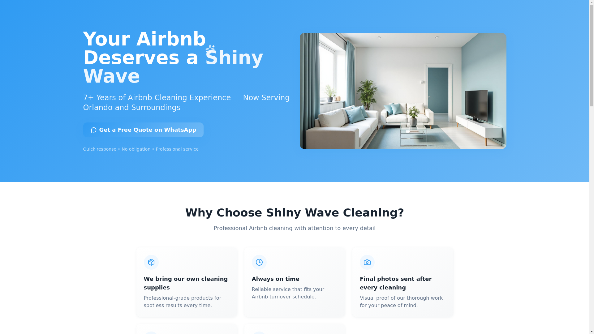 website screenshot of https://shinywavecleaning.com/