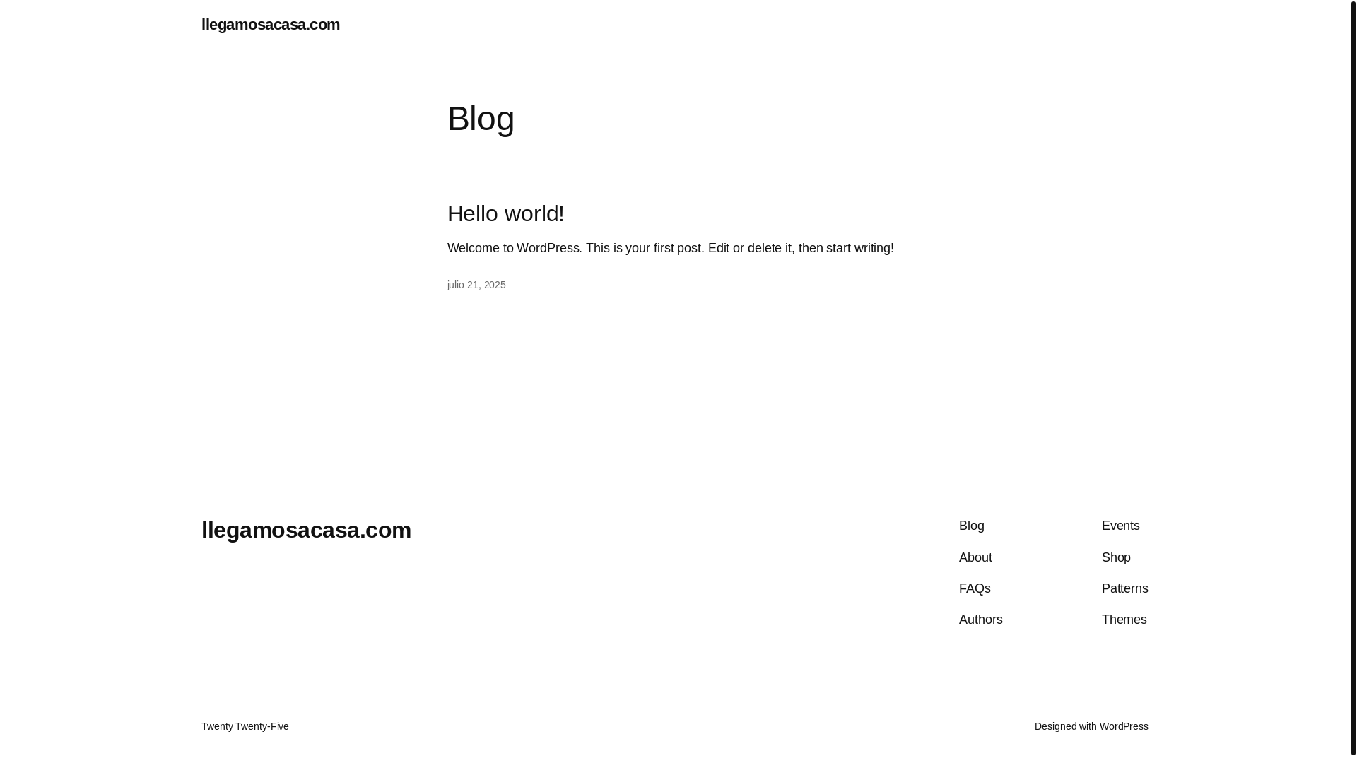 website screenshot of https://llegamosacasa.com/