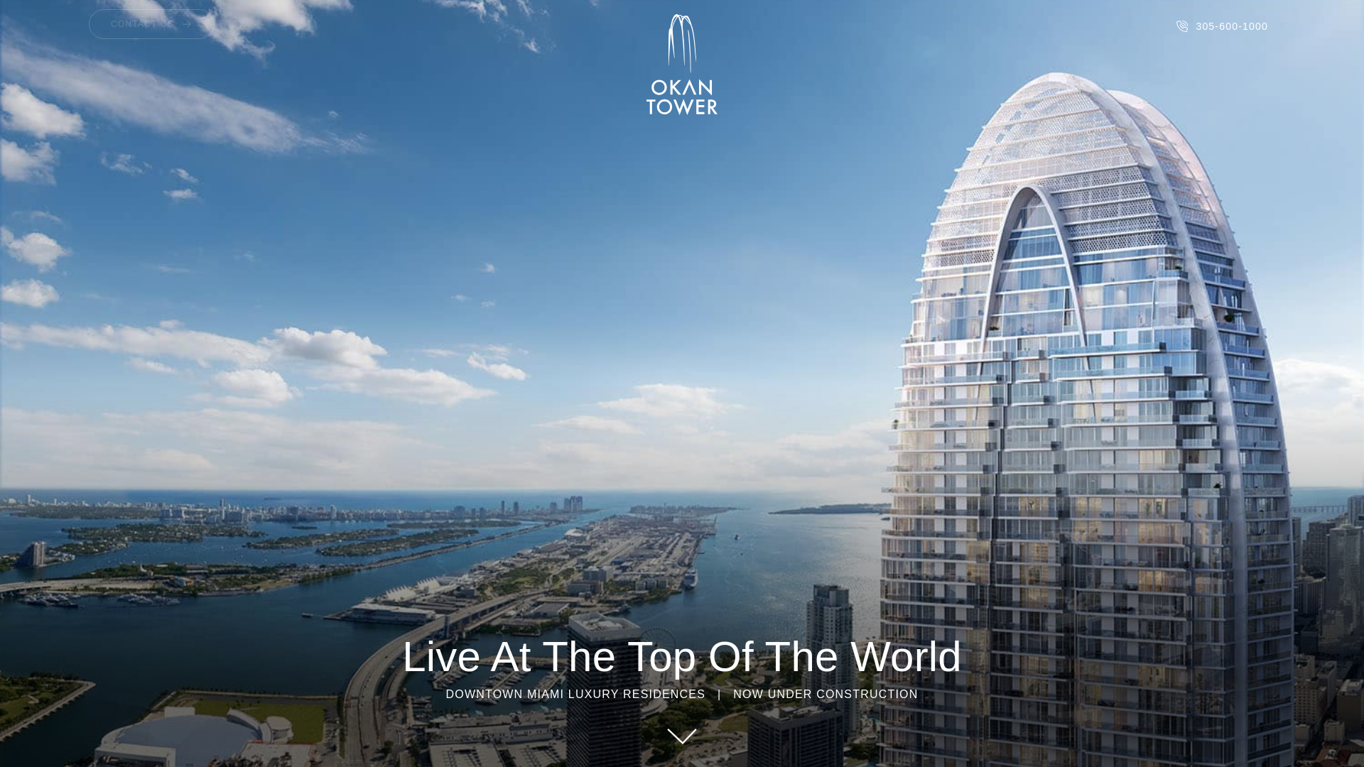 website screenshot of https://okanskyresidencesmiami.com/