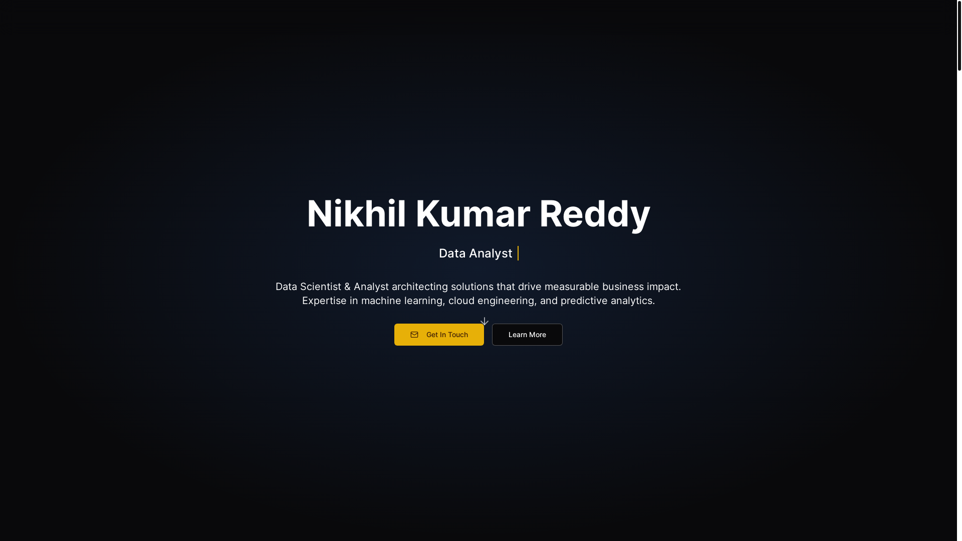 website screenshot of https://nikhilkumarreddy.com/