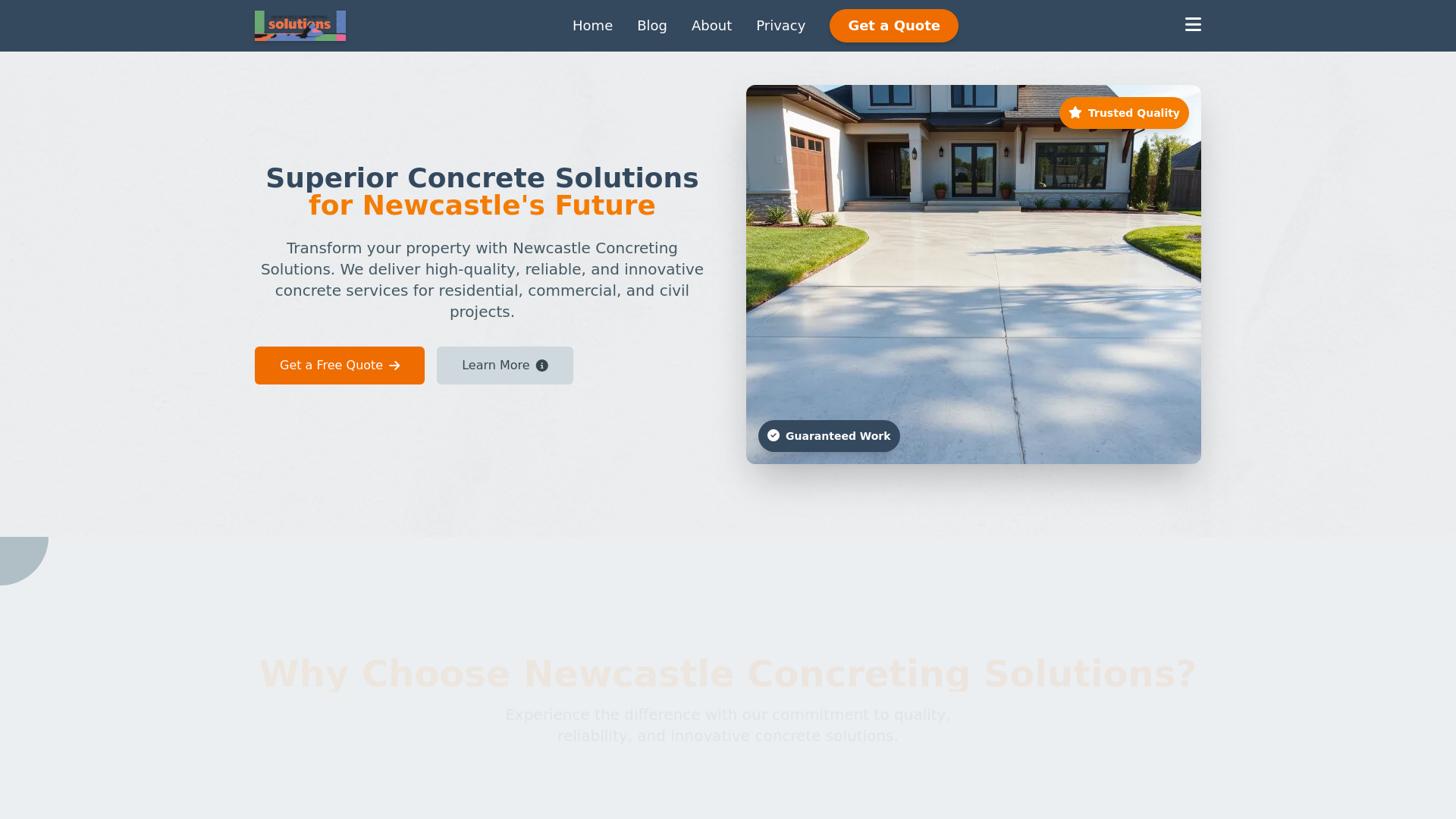 website screenshot of https://concretinginnewcastle.com.au