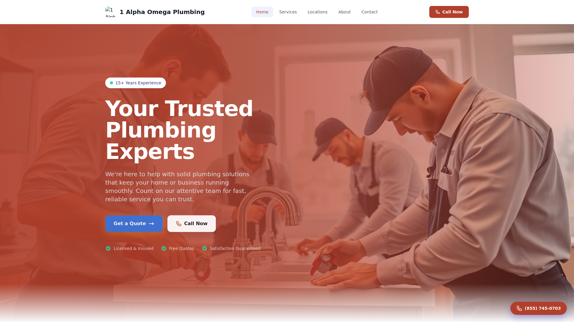 website screenshot of https://1alphaomegaplumbing-net.pages.dev/