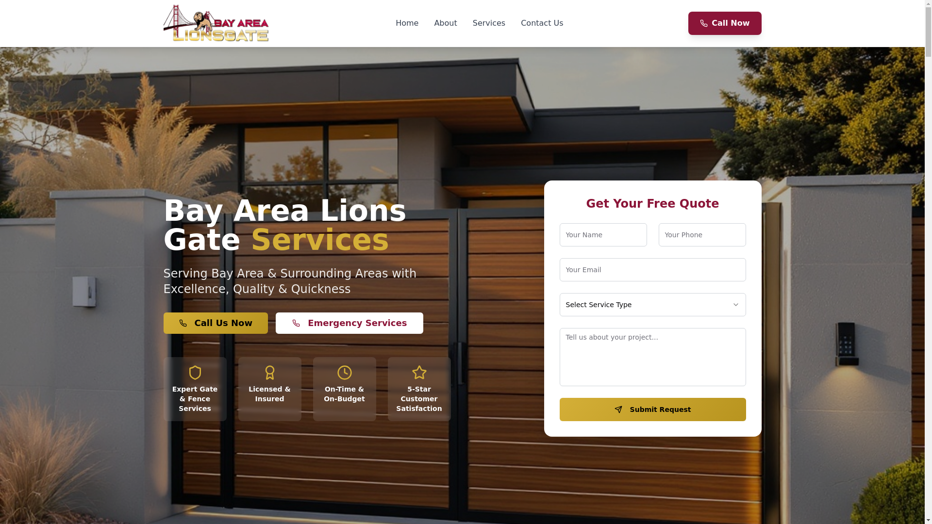 website screenshot of https://bayarealionsgateservices.com/