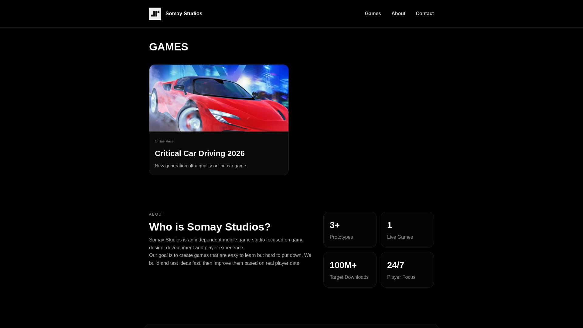 website screenshot of https://somaystudios.pages.dev/