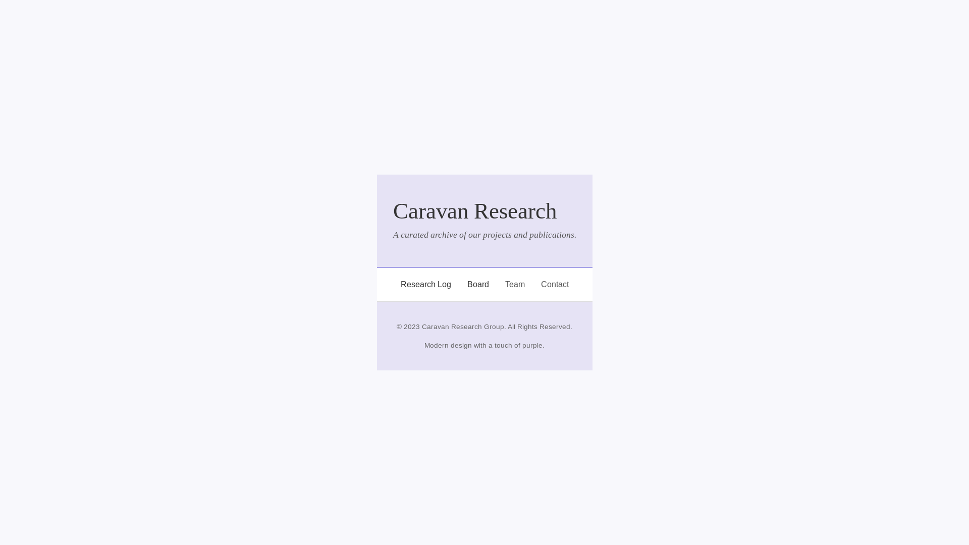 website screenshot of https://caravanresearch-archive.pages.dev/
