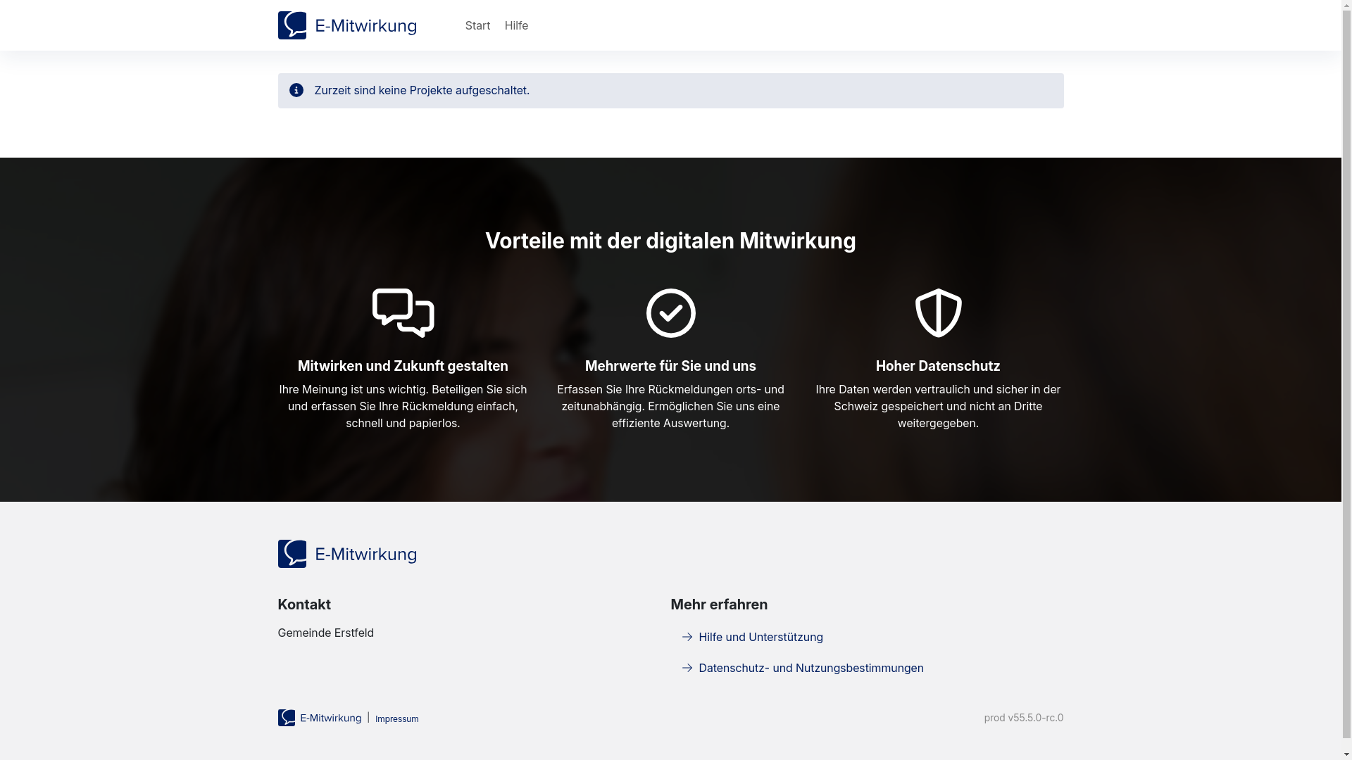 website screenshot of https://erstfeld-mitwirken.ch/