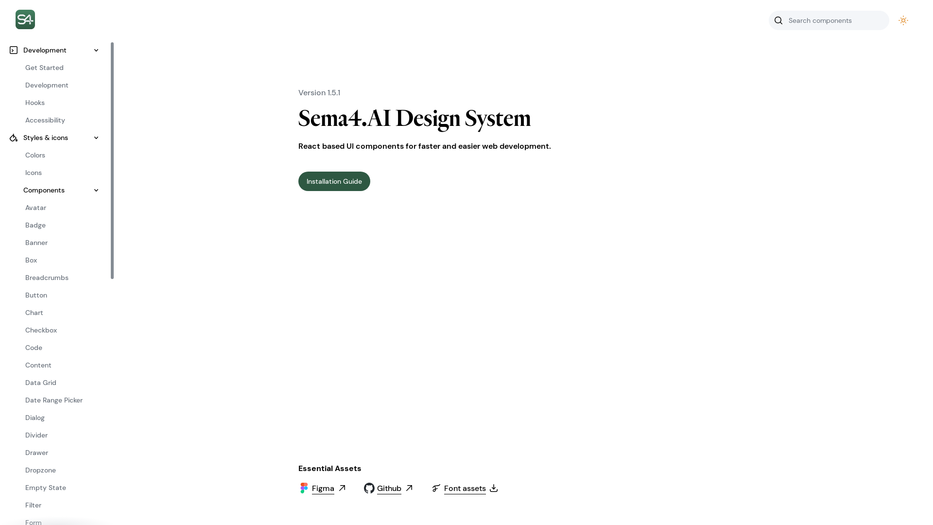 website screenshot of https://sema4ai-design-system.pages.dev/