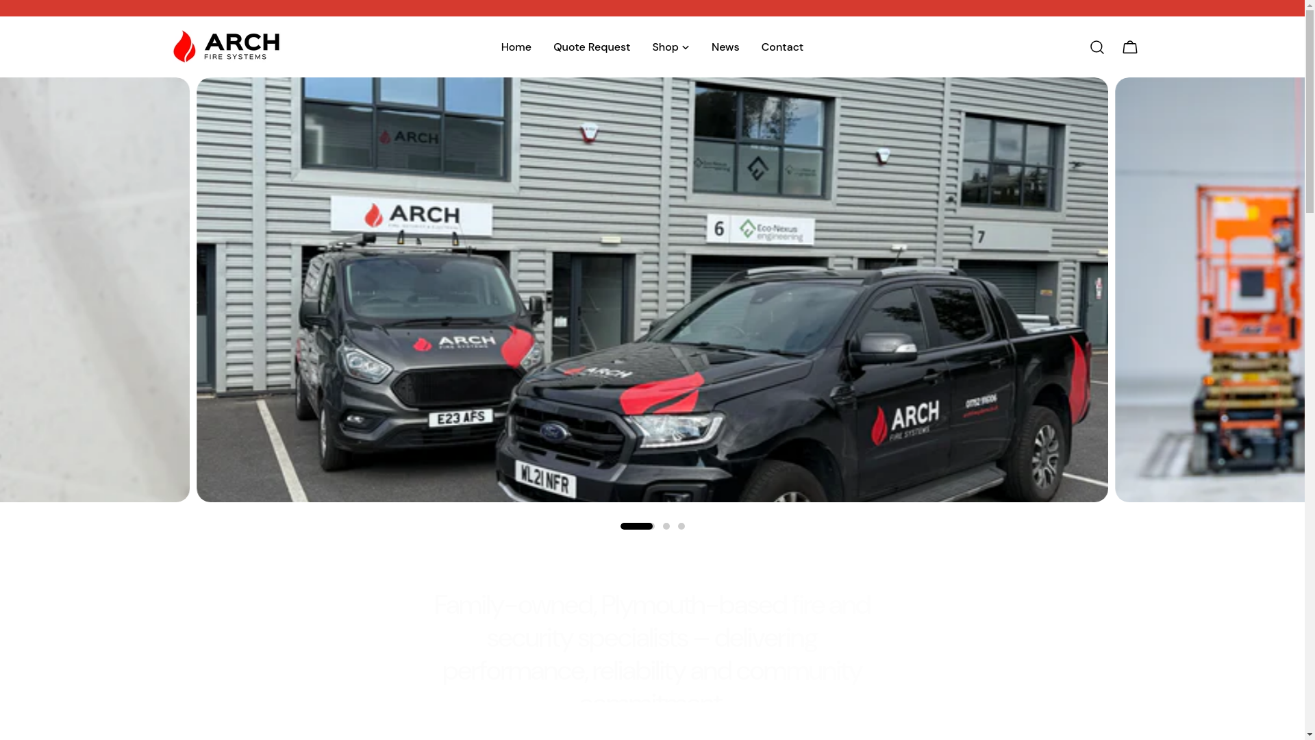 website screenshot of https://archfiresystems.com/