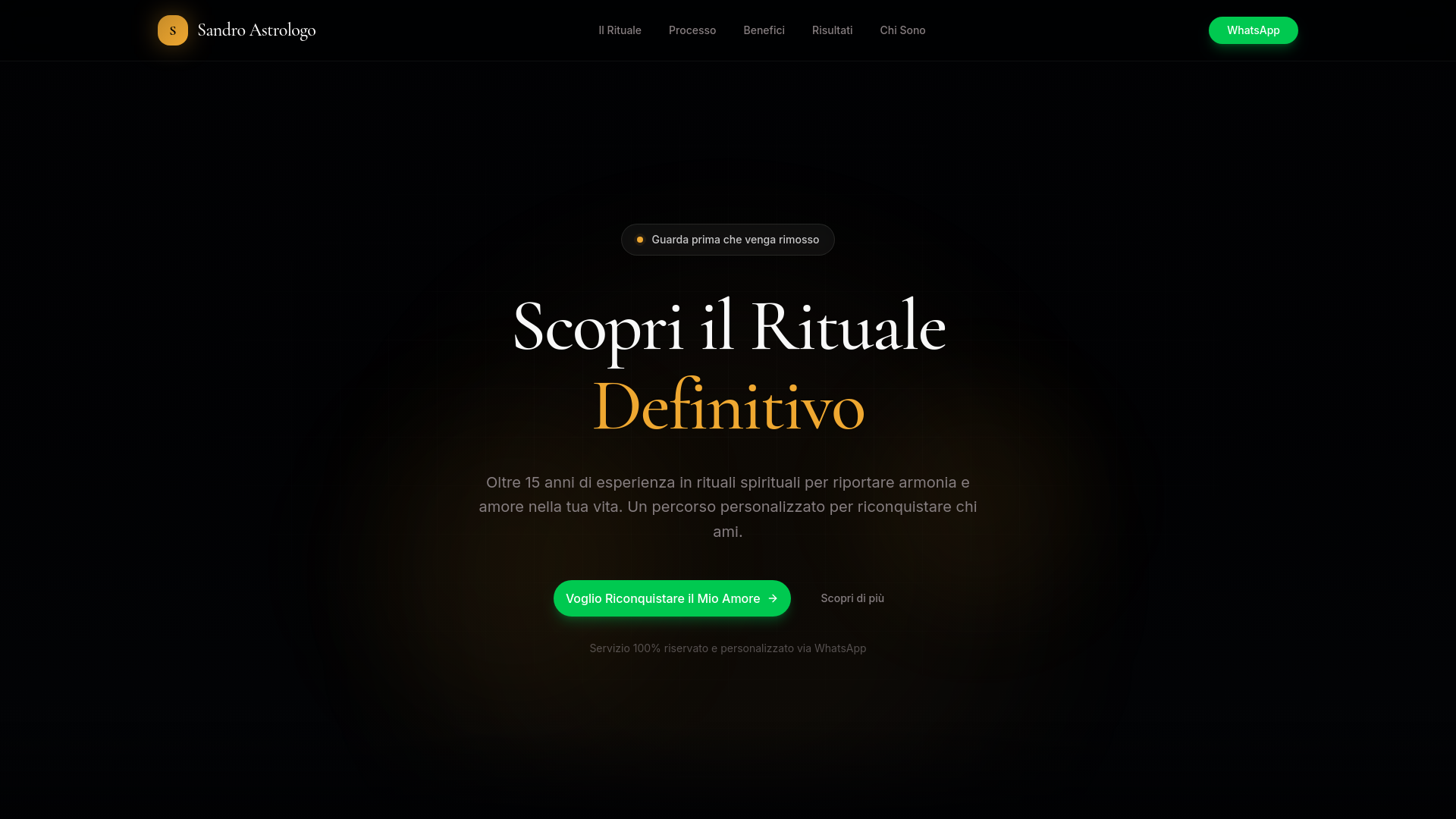 website screenshot of https://sandroastrologo.site