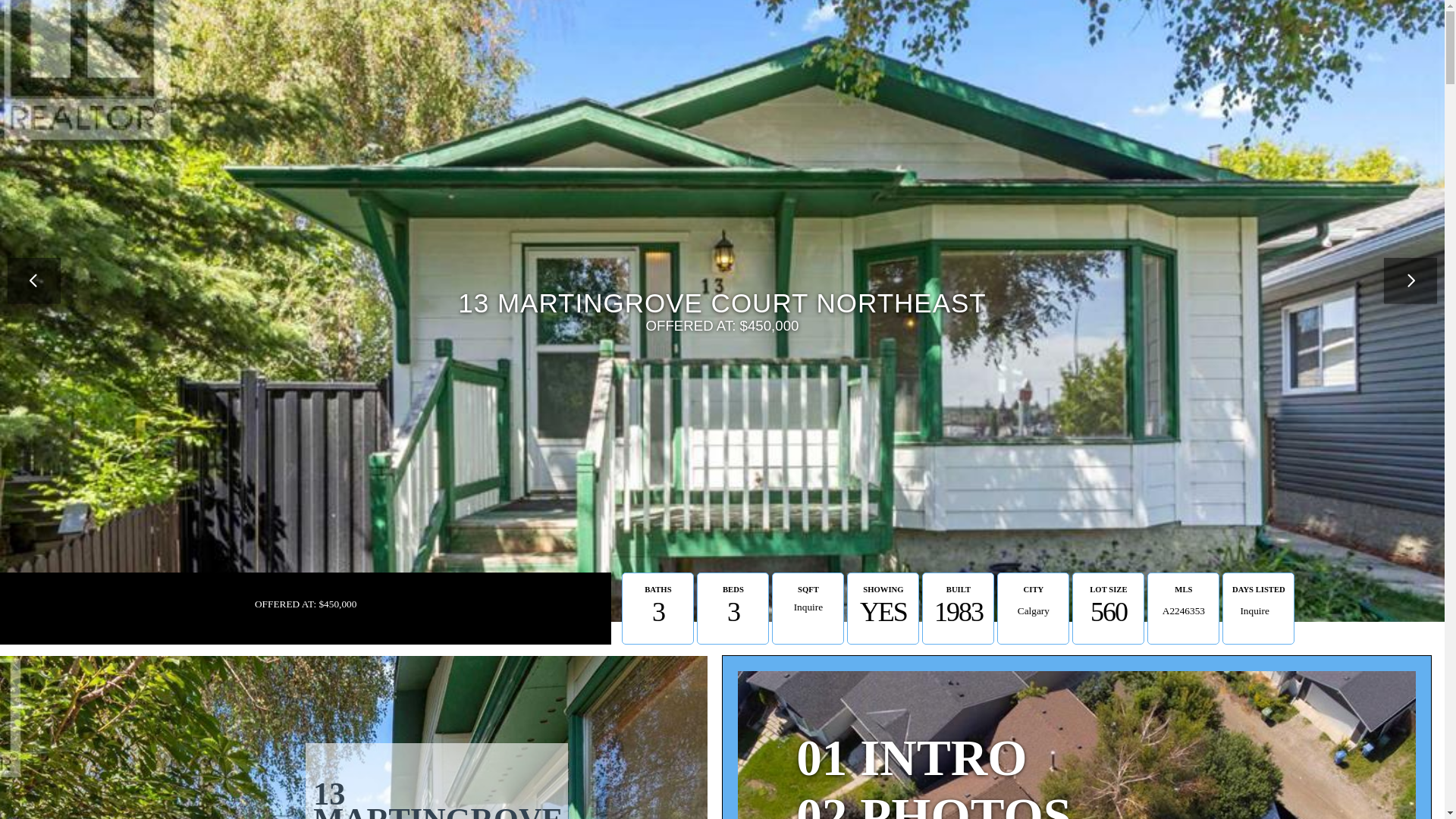 website screenshot of https://13martingrove.info/