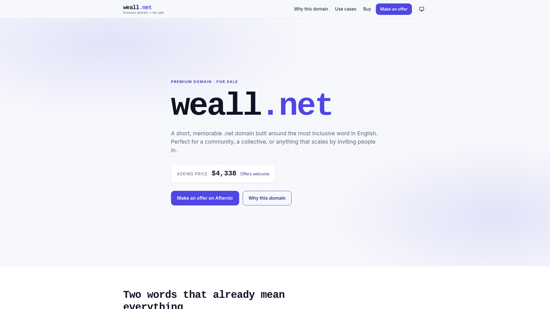 website screenshot of https://www.weall.net