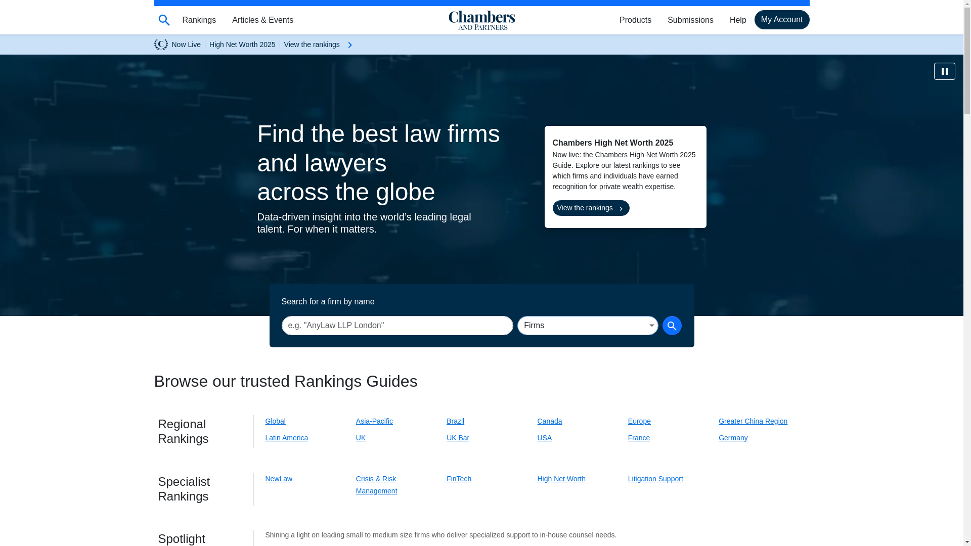 website screenshot of https://www.chambers.com/