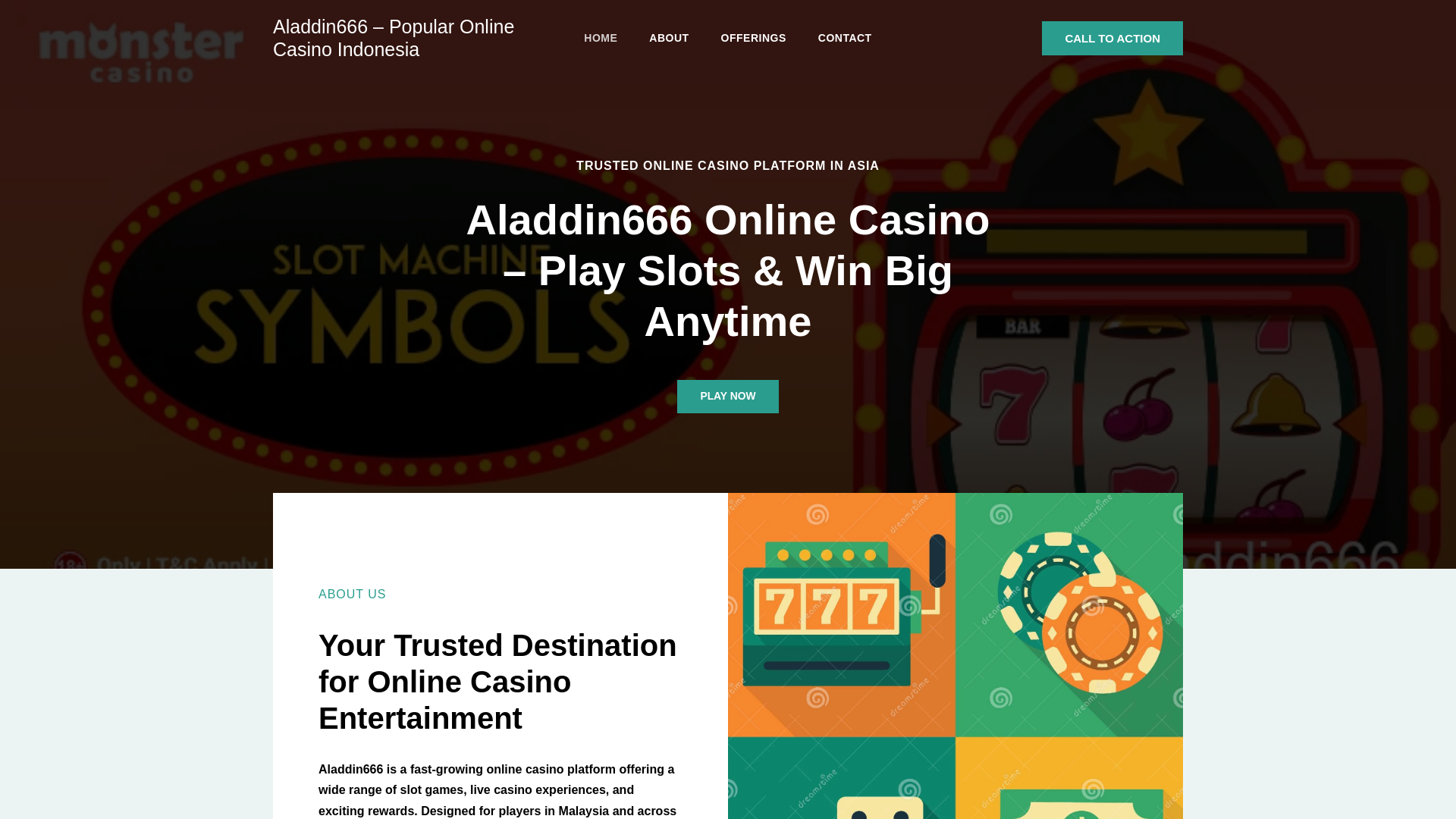website screenshot of https://aladdin666.id/