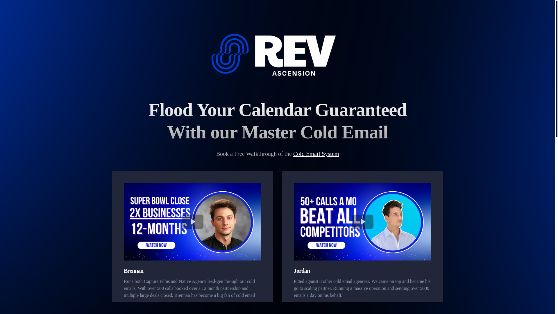website screenshot of https://engagerevascensionteam.com/