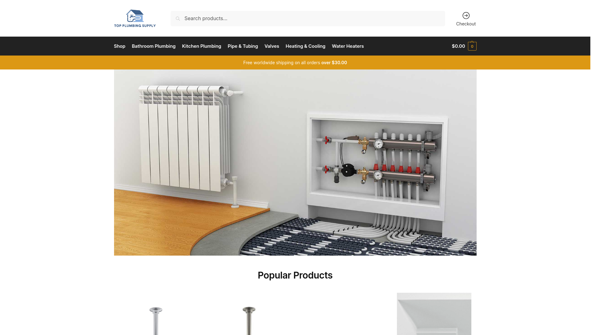 website screenshot of https://www.topplumbingsupply.com/