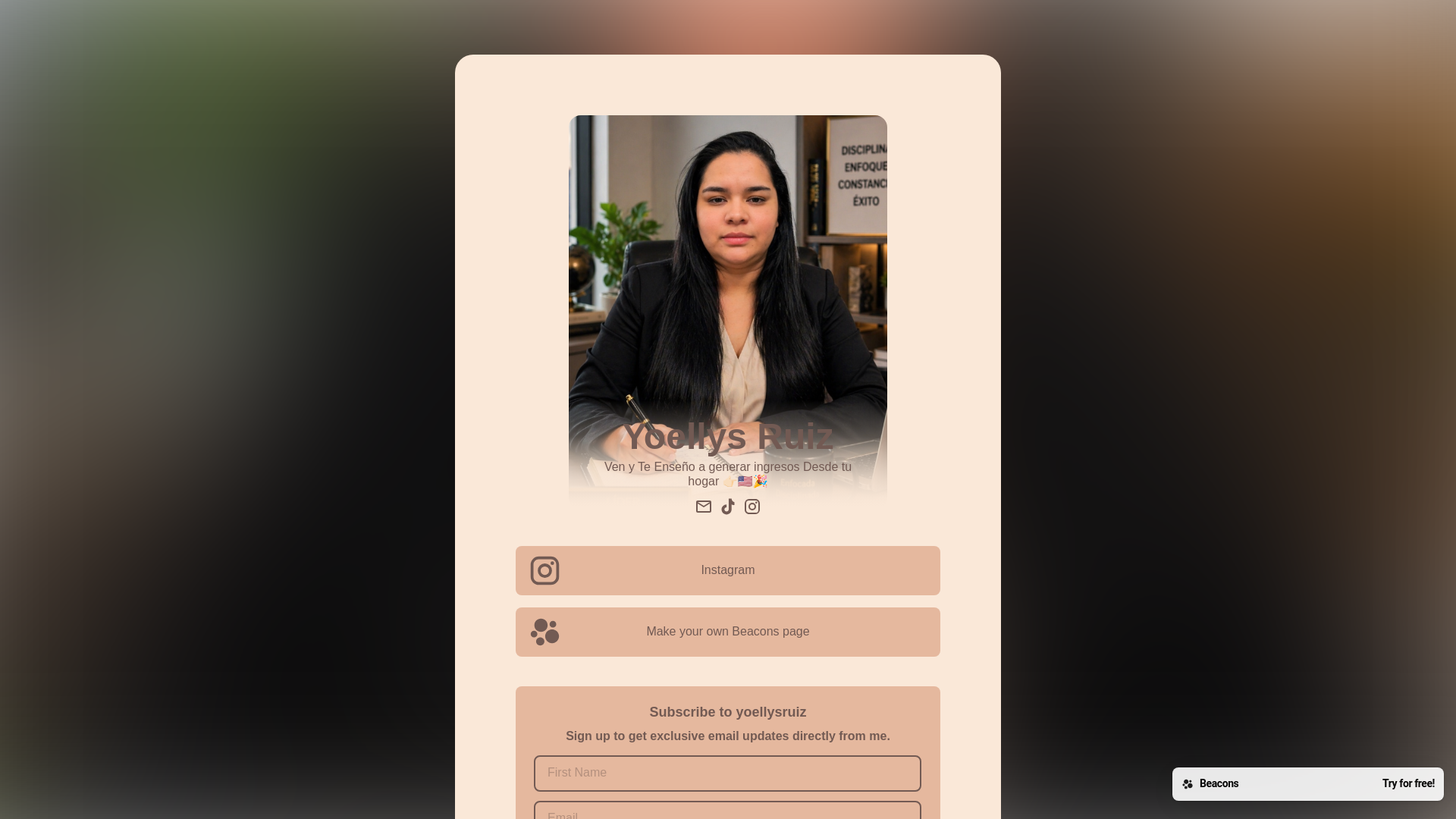 website screenshot of https://yoellysruiz.com/