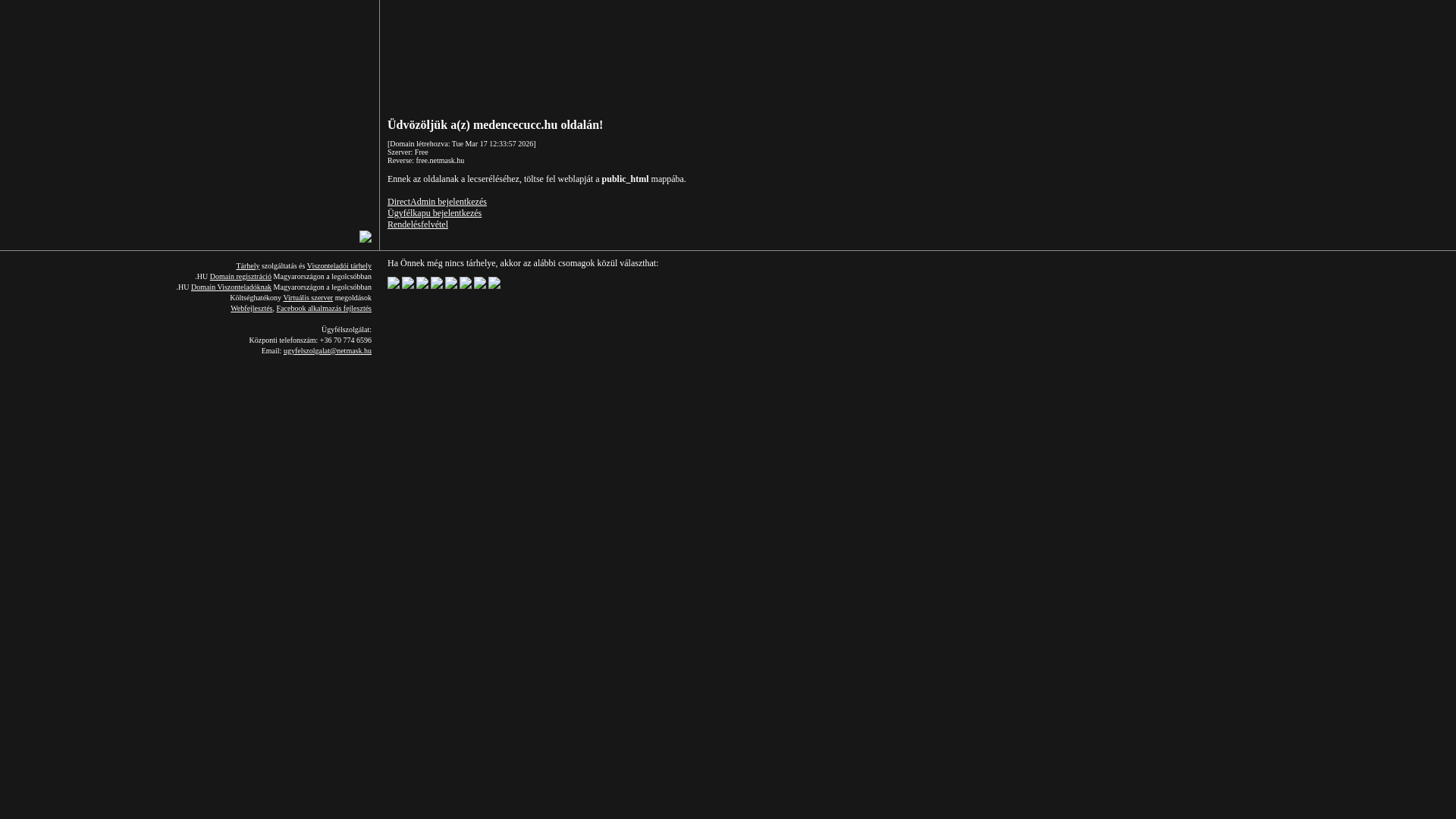 website screenshot of https://medencecucc.hu/