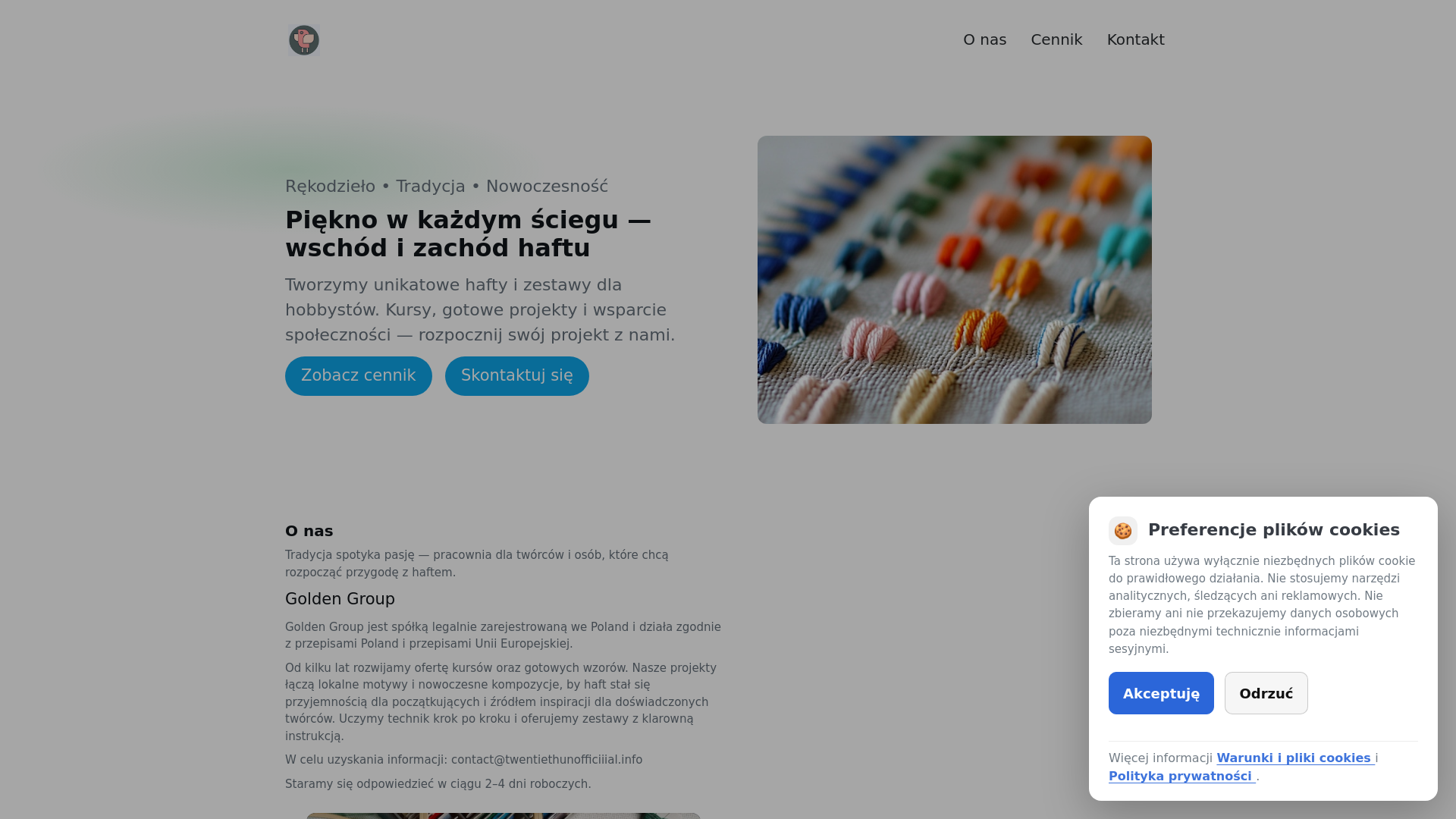 website screenshot of https://twentiethunofficiiial.info/