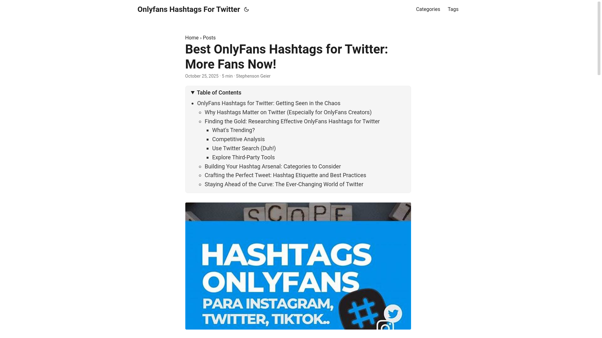 website screenshot of https://onlyfans-hashtags-for-twitter.pages.dev/