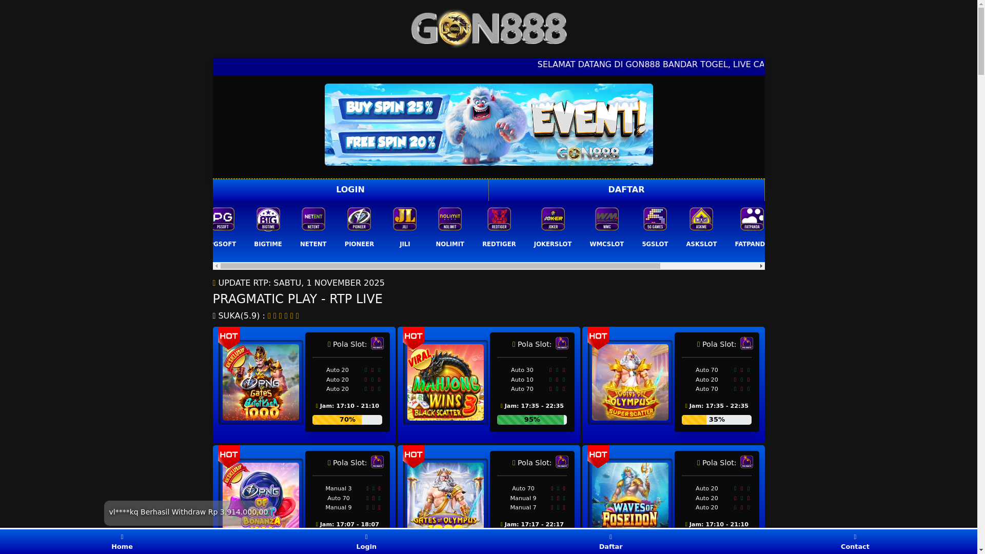 website screenshot of https://gon888-rtp-gacorku.pages.dev/