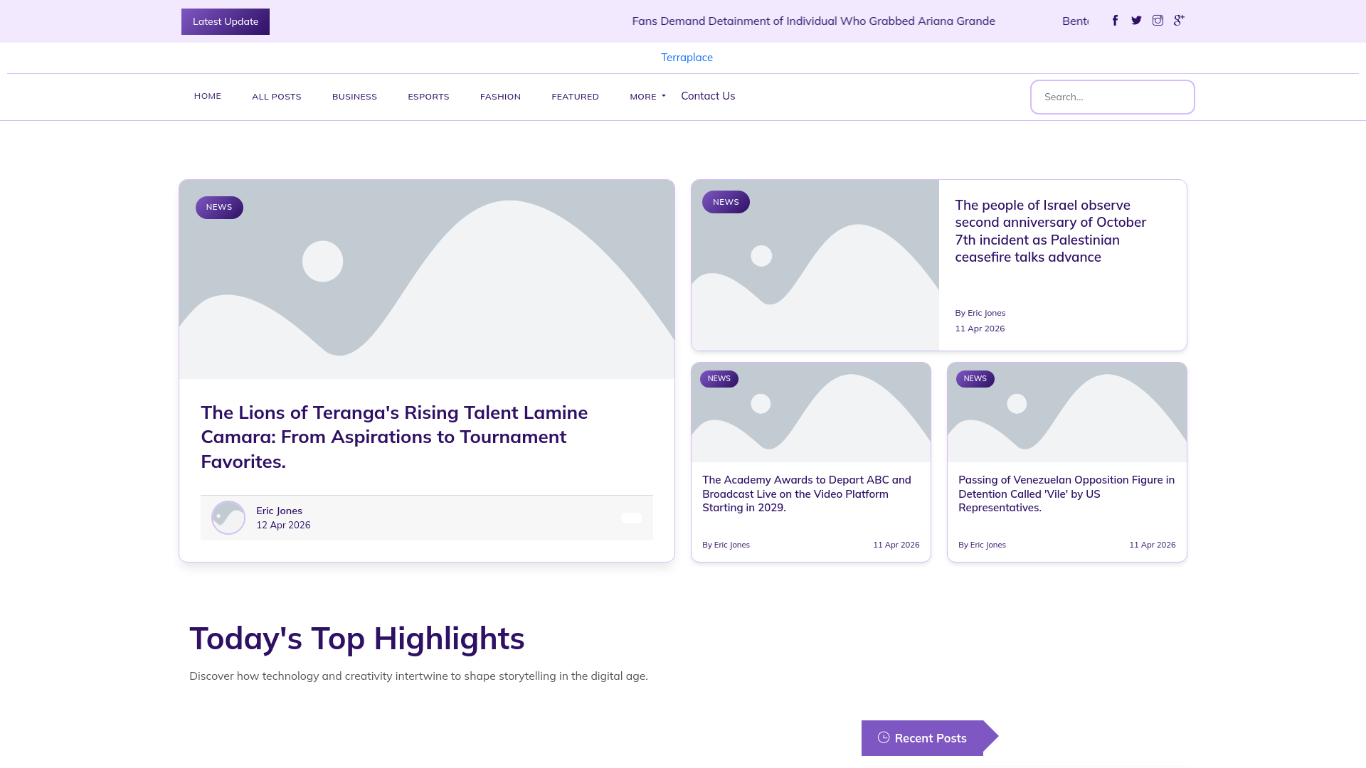 website screenshot of https://terraplace.nl