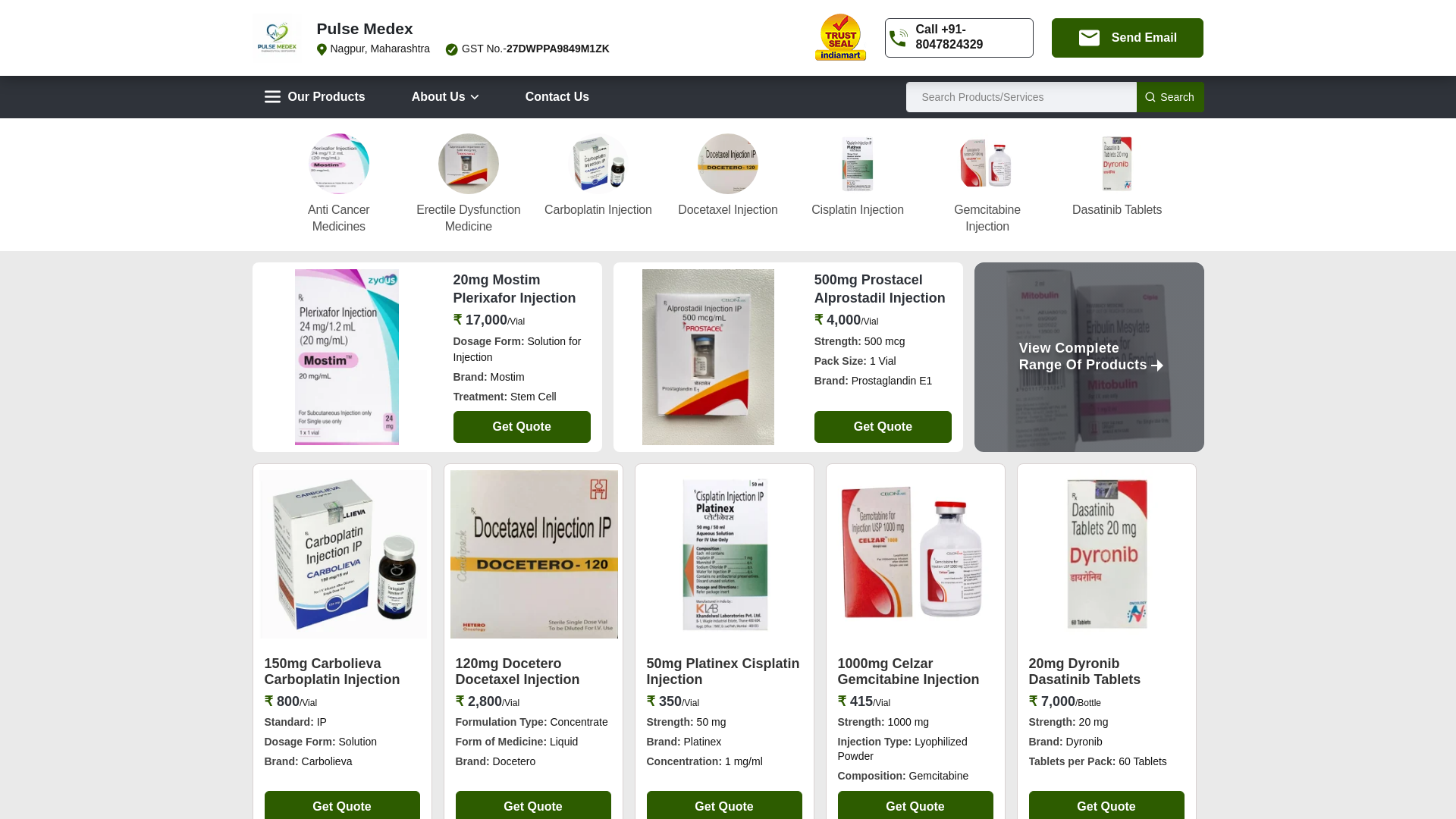 website screenshot of https://pulsemedex.com/