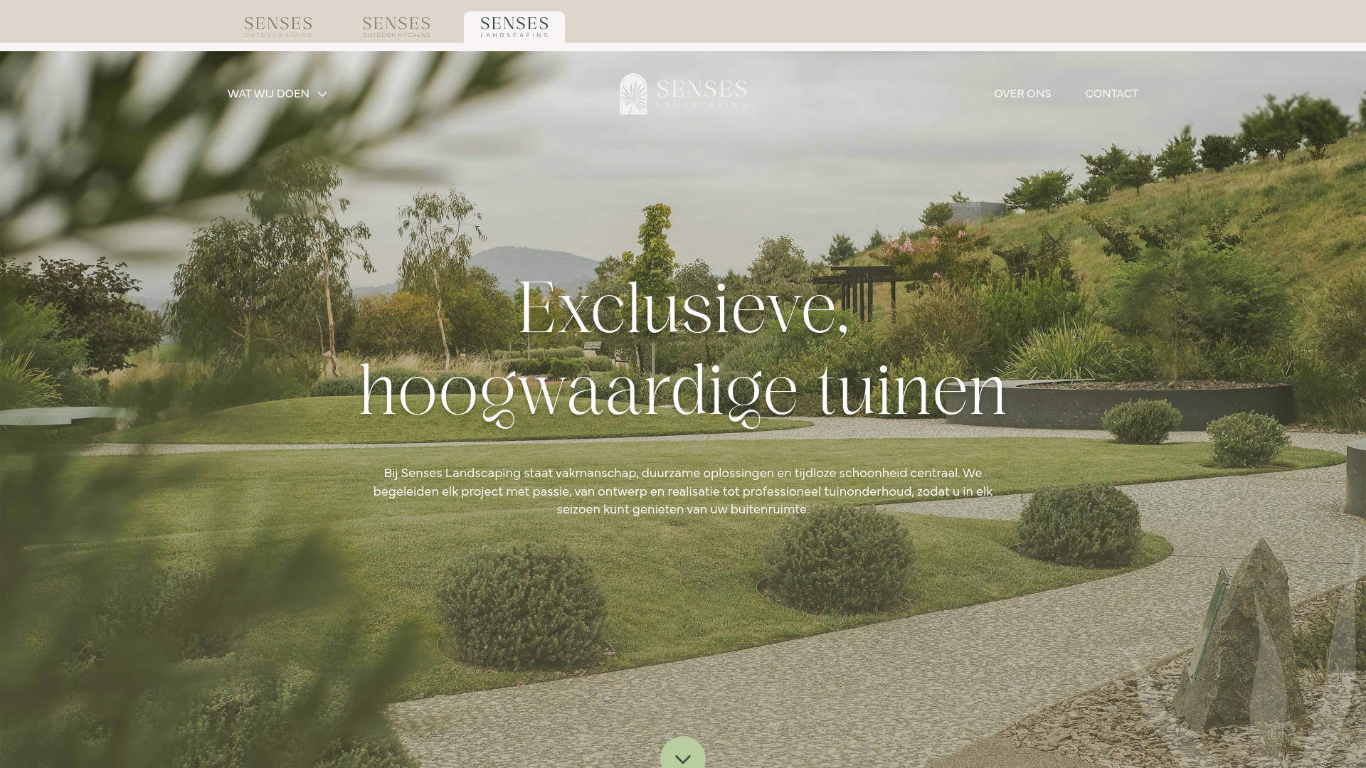 website screenshot of https://senses-landscaping.com