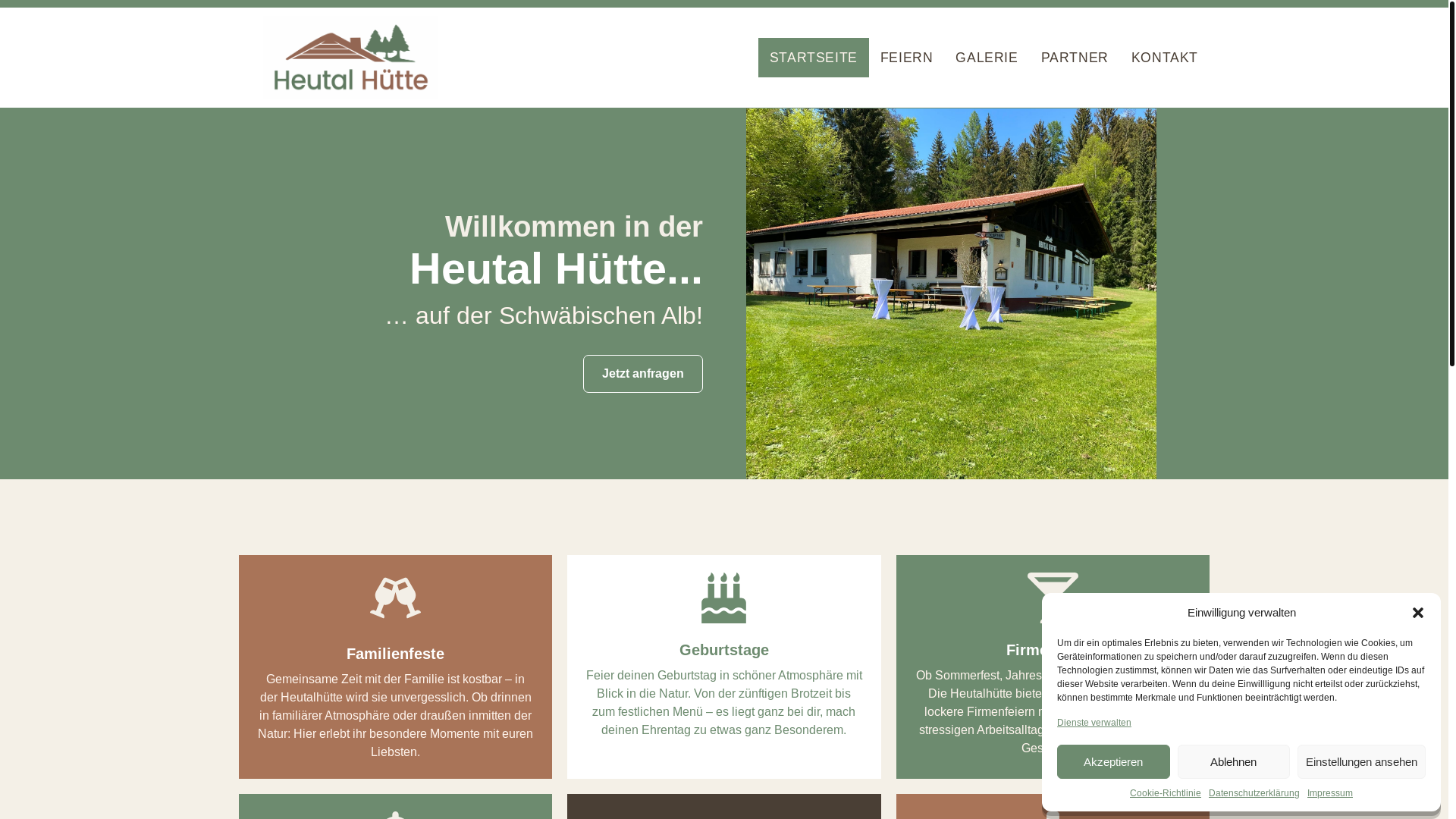 website screenshot of https://heutal-huette.de/