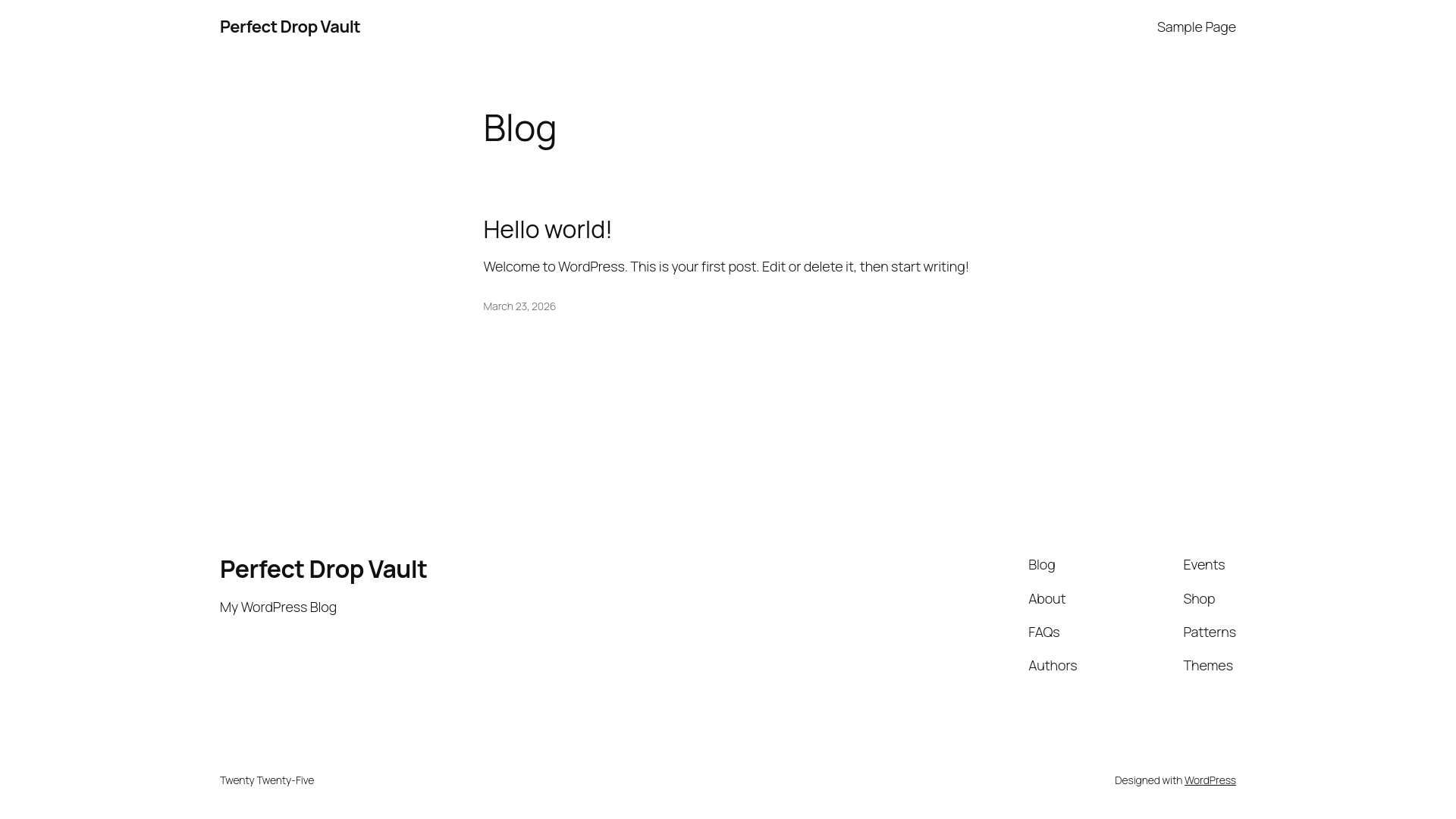 website screenshot of https://perfectdropvault.shop/